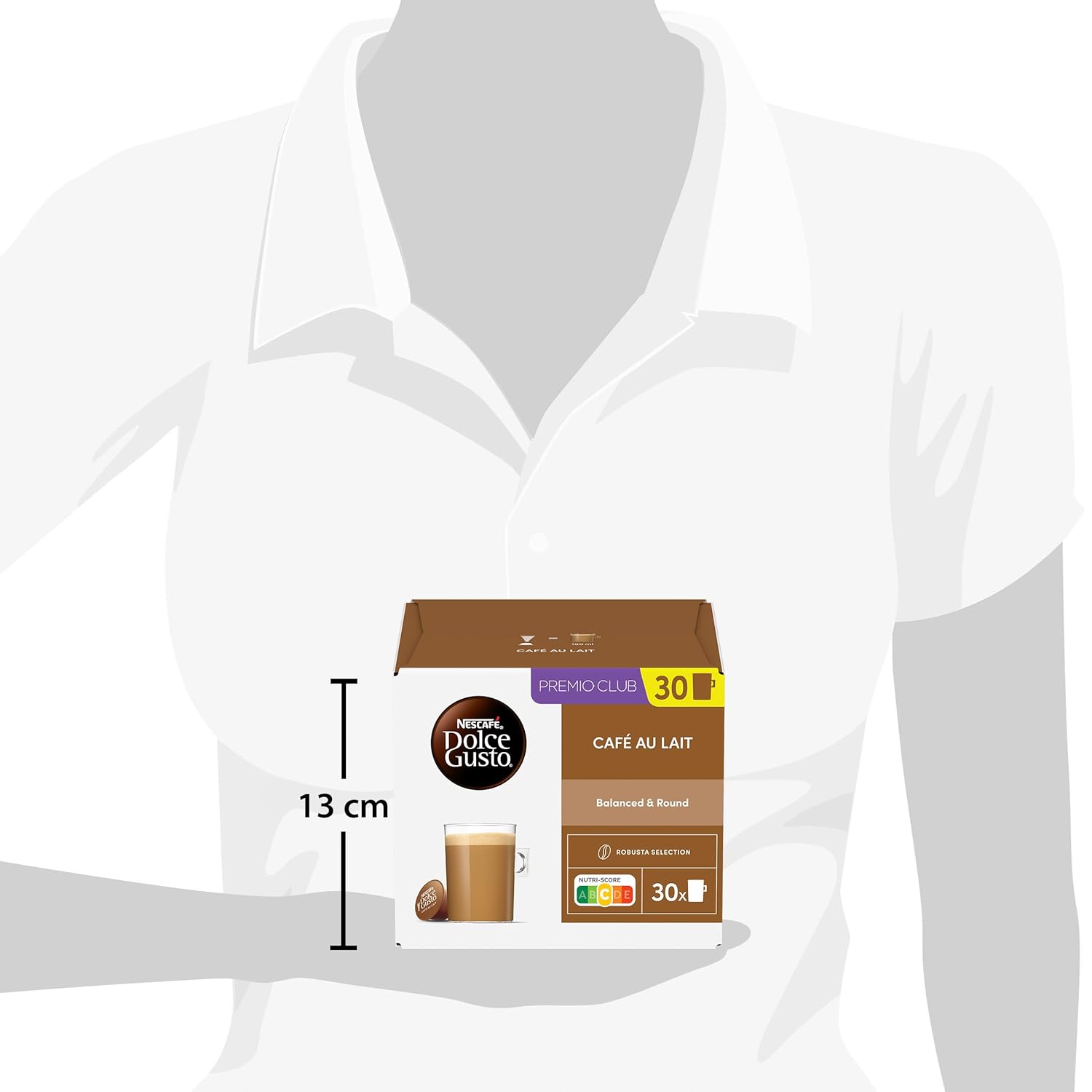 Nescafé Dolce Gusto Café au Lait Kaffeekapseln, Medium Roast, 3er Vorratspack (3 x 30 Kapseln)