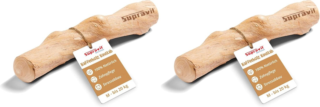 Supravit Natürlicher Kauknochen aus Kaffeeholz für Welpen XS | Mehr als EIN Holzstäbchen - spannendes Welpen Kauspielzeug & langanhaltende Beschäftigung | Kaustab Kauholz