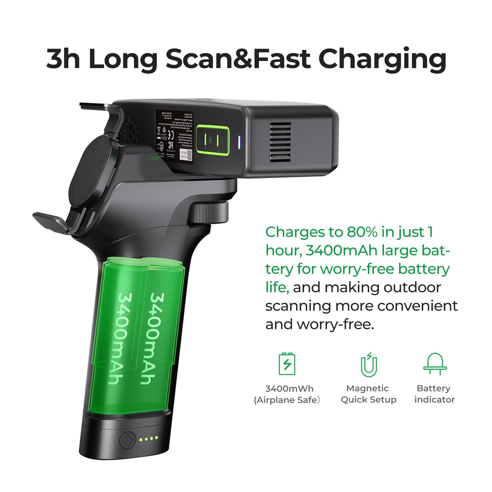 Creality 3D Scanner CR-Scan Ferret Pro for 3D Printing, Upgrade Handheld Scanner with Wireless Scanning Anti-Shake Tracking, Fast Full-Color Scan, 0.1mm Accuracy for iOS/Android Phone PC Win 10/11
