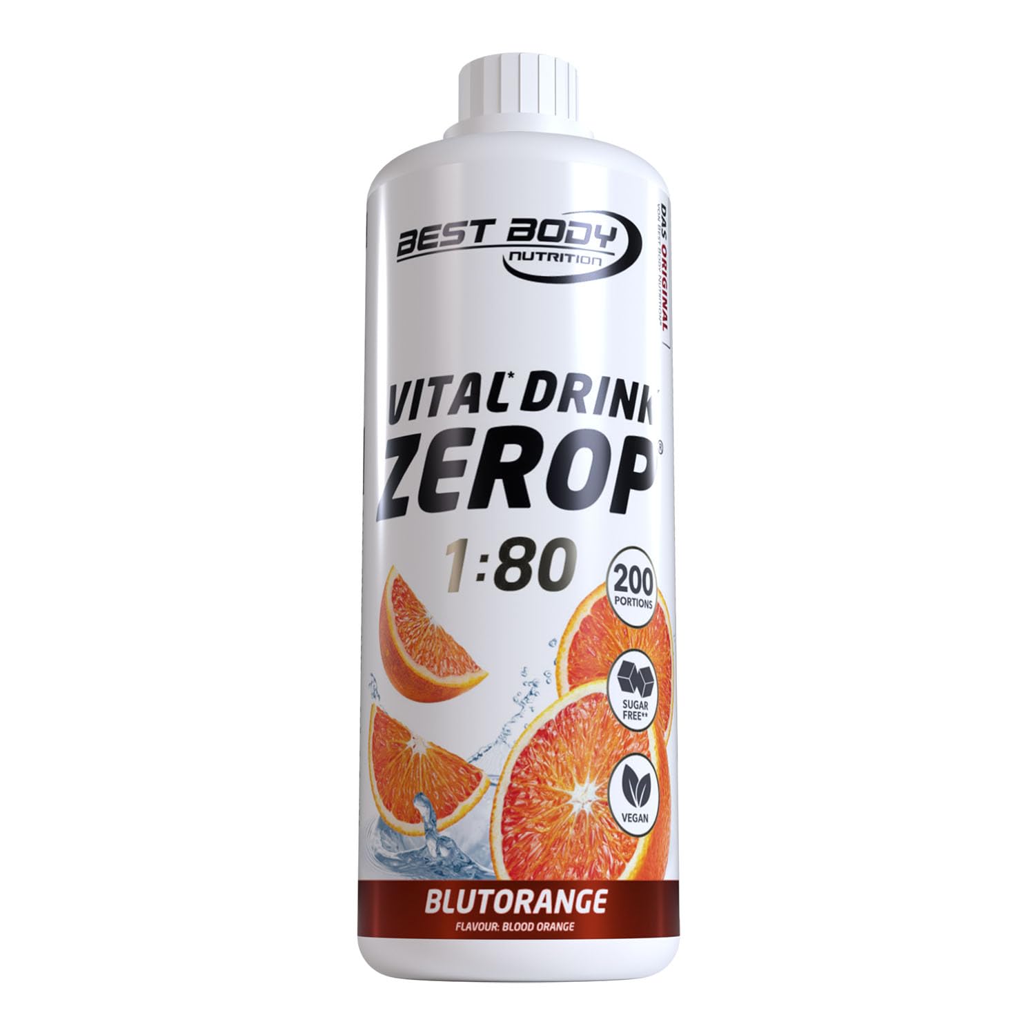 Best Body Nutrition ZEROP Vital Zuckerfreies Getränkekonzentrat Sirup Kirsche Ohne Aspartam 1 L ergibt 80 L Getränk Fitness Drink mit Vitaminen B1 B6 Niacin Kalorienarm Wassersprudler