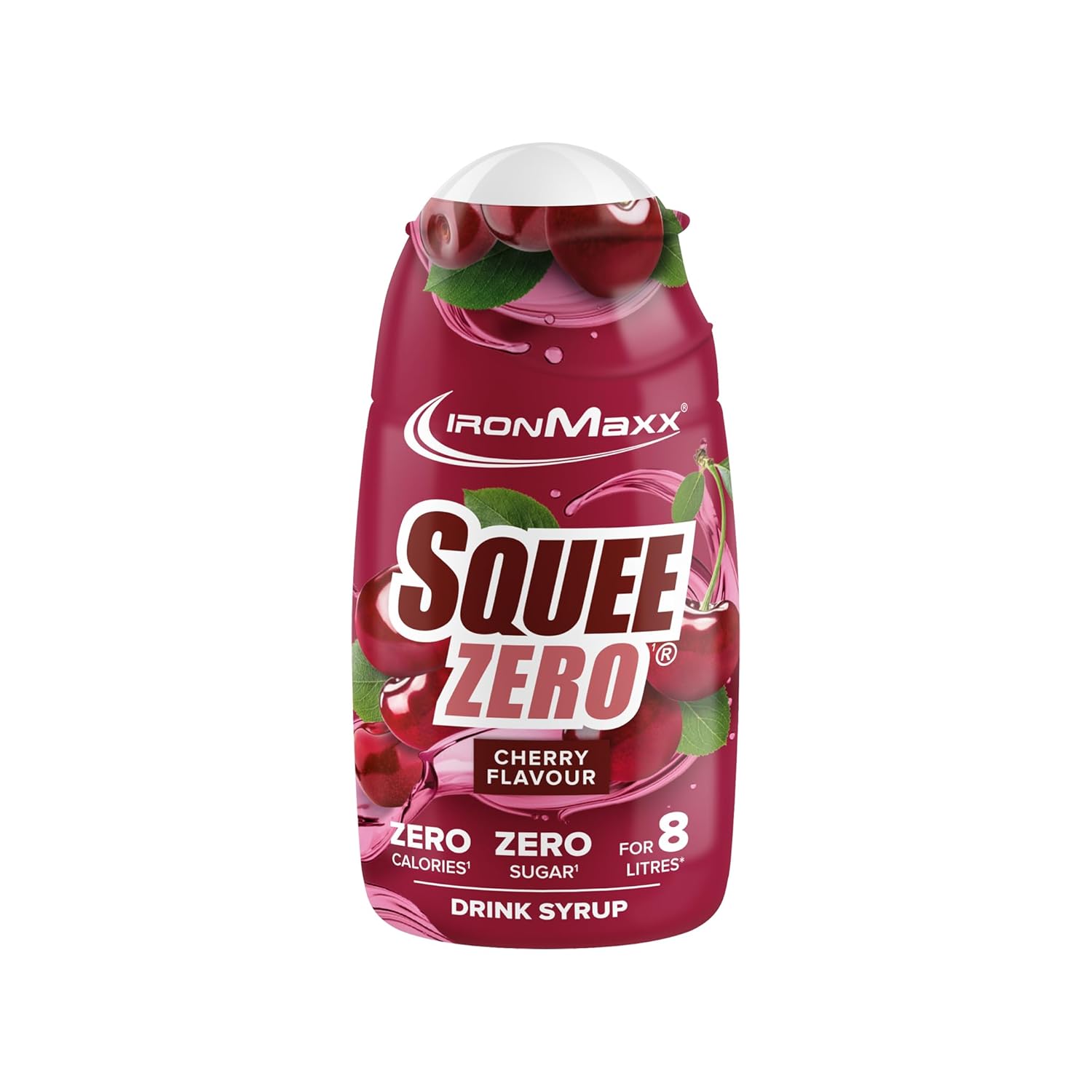 IronMaxx SqueeZero - Raspberry 65ml | Sirup, Erfrischendes Geschmackserlebnis für 8 Liter, Zuckerfrei und Kalorienfrei in 100ml verzehrfertigem Getränk