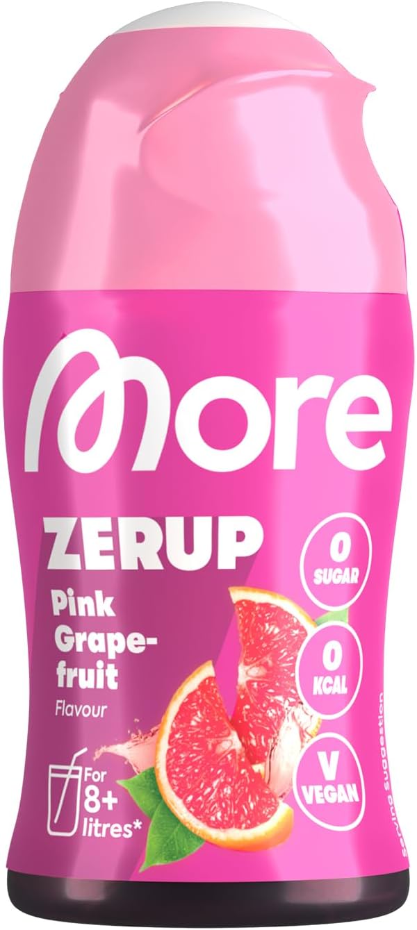 MORE Zerup, Peach Iced Tea, 65 ml, für bis zu 8 l Fertiggetränk, zuckerfreier Sirup mit u.a. echten Fruchtextrakten, vegan, zero Kalorien - made in Germany