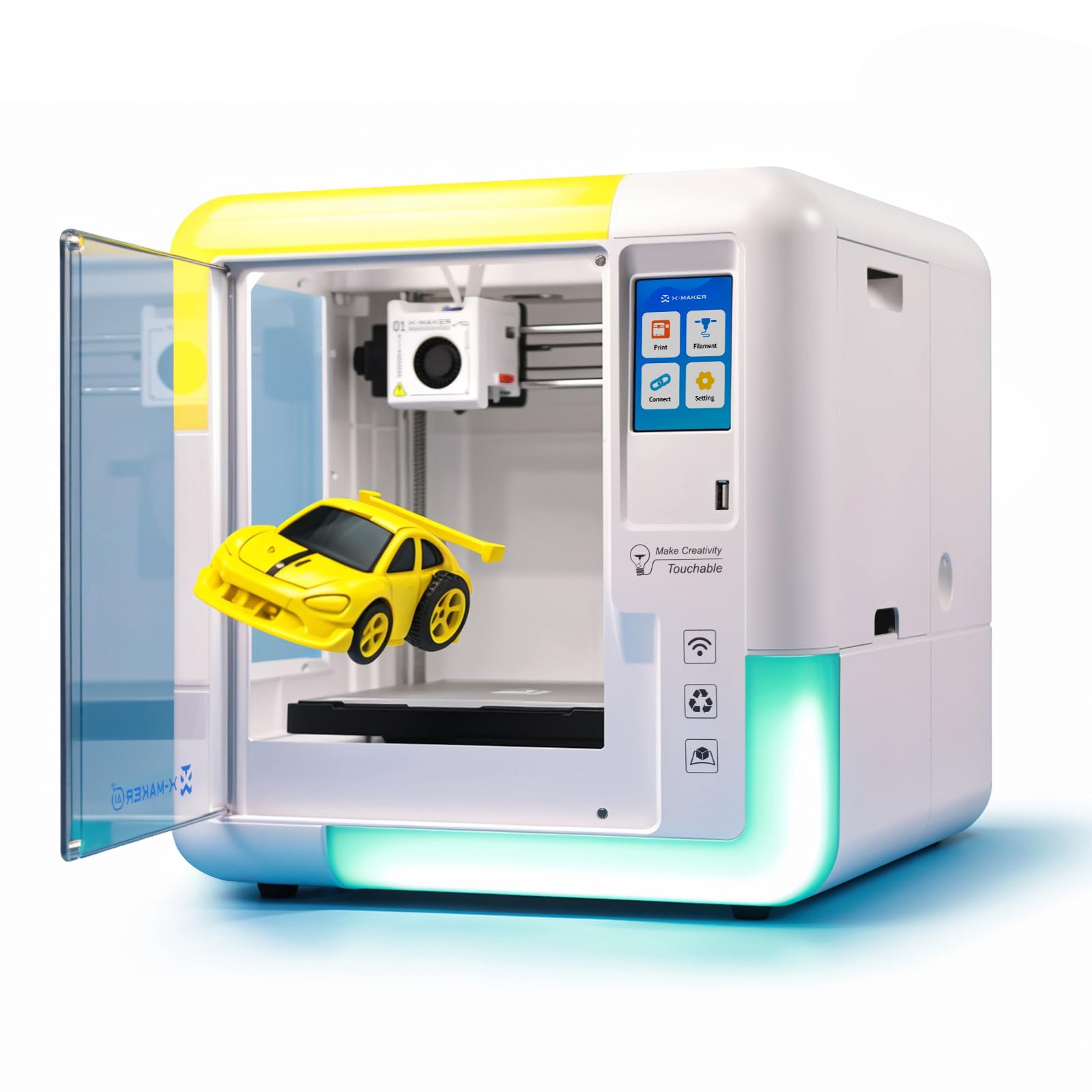 AOSEED 3D Printer for Kids & Beginners, AI-Powered Toy Maker with Leveling-Free Design, 400mm/s Speed, 17+ Design Modules, 8 PLA Filaments, Enclosed Mini 3D Printer for Home & School, X-Maker AI+