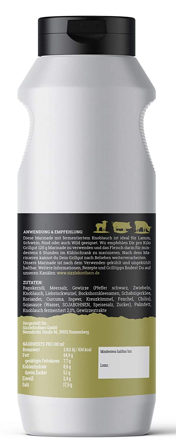 Grillmarinade der SizzleBrothers | 500ml #PremiumTrüffel | Flüssige Marinade für saftigeres & zarteres Fleisch im Vergleich zum BBQ Rub | Für Grillfleisch wie Steaks, Hähnchen, Pulled Pork & co.