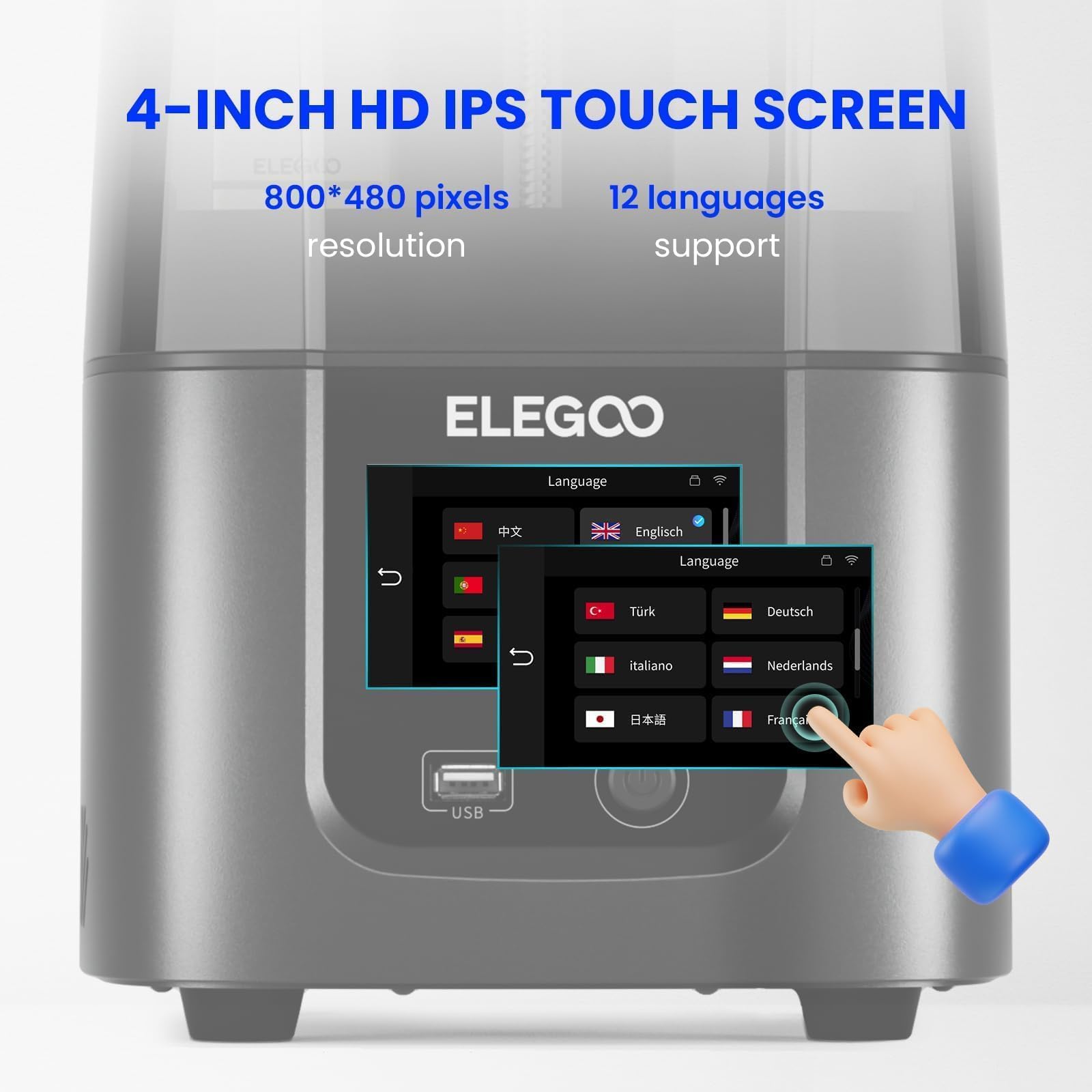 ELEGOO Mars 5 Ultra Resin 3D Printer with 7" 9K Mono LCD, 150mm/h High Speed Printing, Smart Automatic Leveling, Intelligent Detection, WiFi-Transfer, Printing Size of 6.04 × 3.06 × 6.49 inch