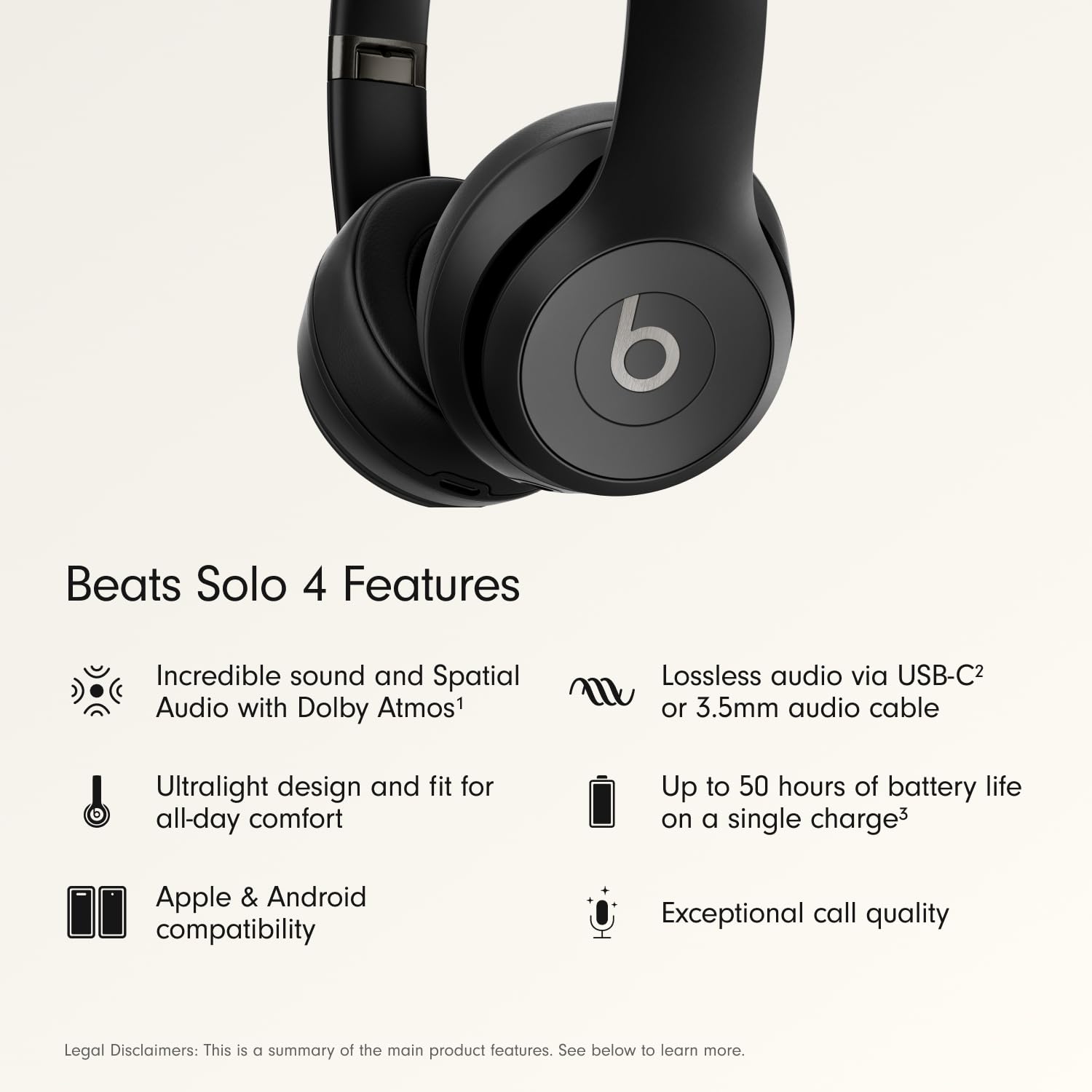 Beats Studio Pro Premium Wireless Over-Ear Headphones- Up to 40-Hour Battery Life, Active Noise Cancelling, Great for Travel & Commuting, USB-C Lossless Audio, Apple & Android Compatible -Black
