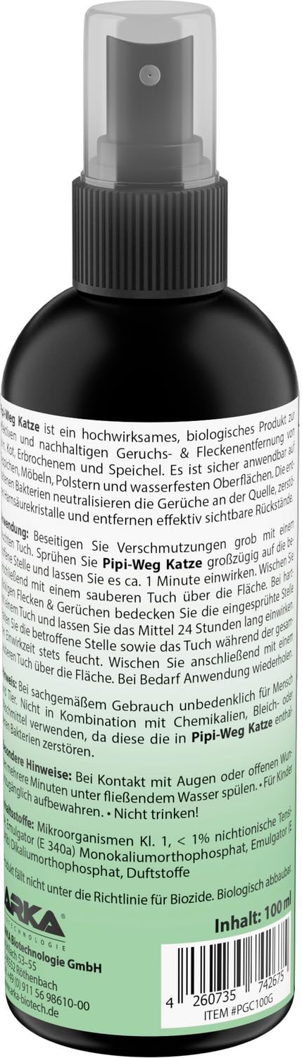 Enzymreiniger Katzenurin 750 ml – extrem stark gegen Katzenpipi, Uringeruch & Flecken – biologisch, tierfreundlich und für Sofa, Teppich, Textilien, Auto & Katzenklo – Pipi-Weg