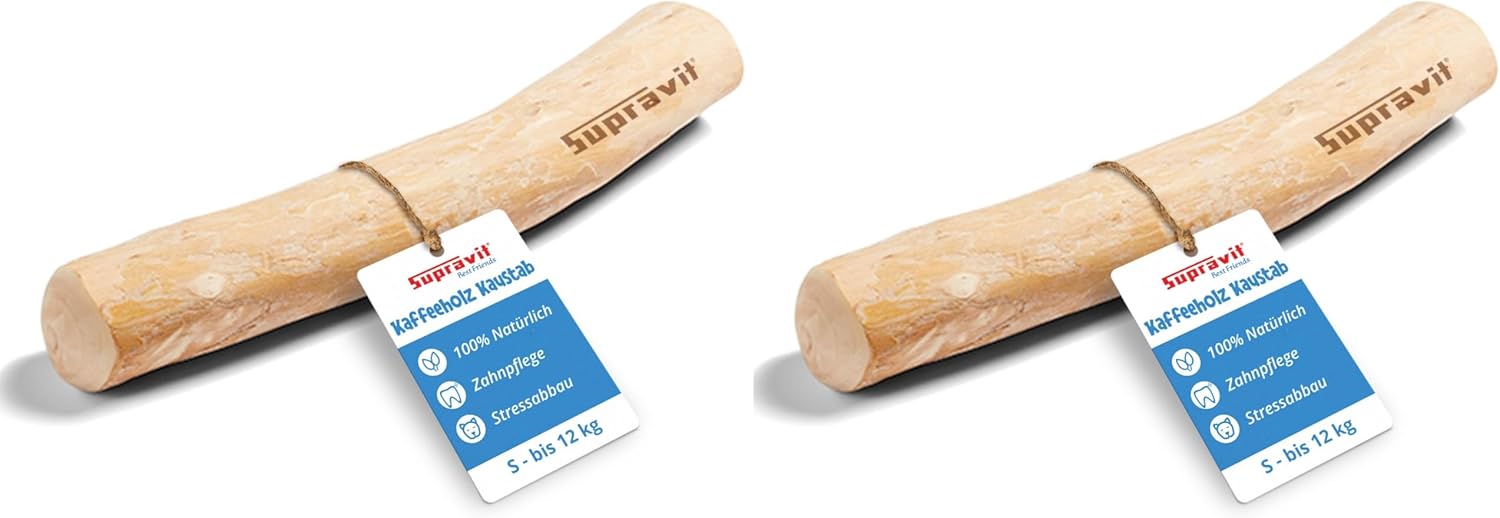 Supravit Natürlicher Kauknochen aus Kaffeeholz für Welpen XS | Mehr als EIN Holzstäbchen - spannendes Welpen Kauspielzeug & langanhaltende Beschäftigung | Kaustab Kauholz