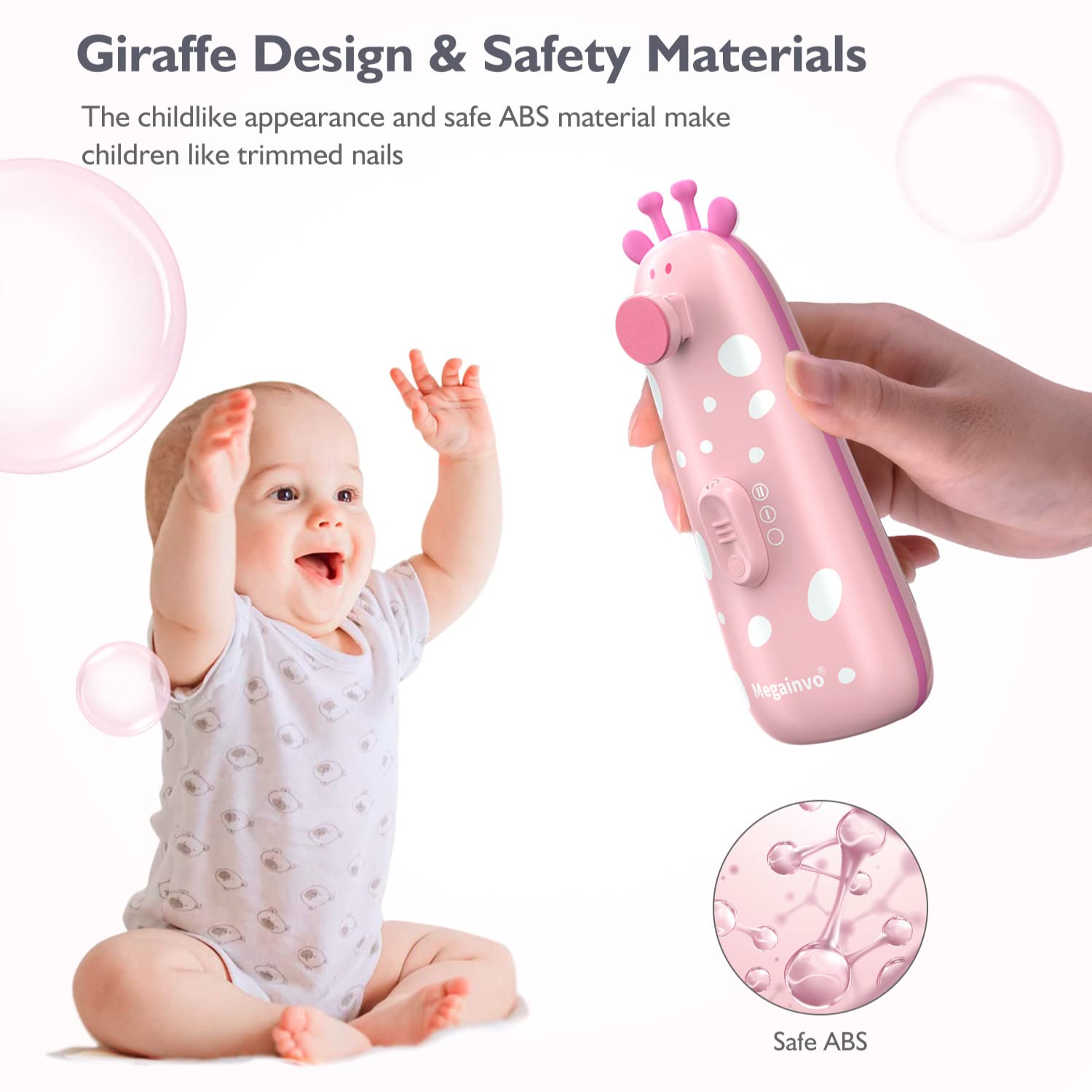 Elektrische Nagelfeile Baby Nagelpflegeset Elektrisch Nagelpflege Nail Trimmer Nagelschere Nageltrimmer Nail File Maniküre & Pediküre Set für Neugeborene Baby mit Licht, Gelb