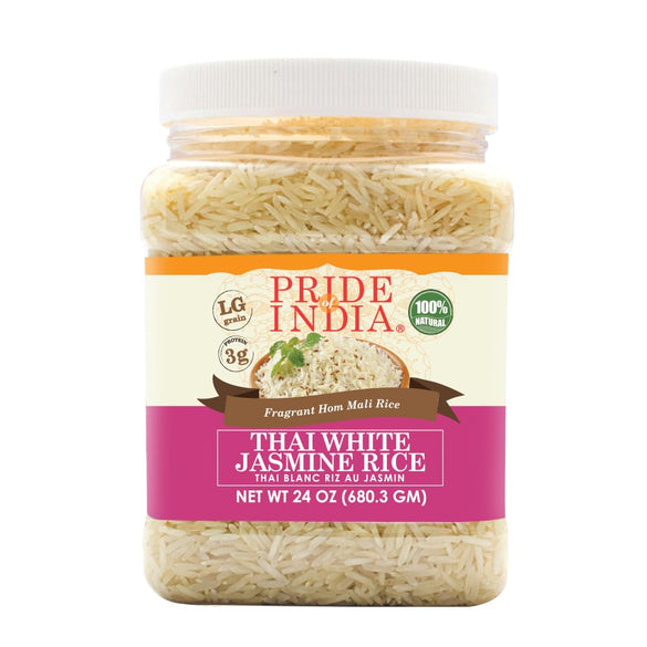 Pride Of India - Extra Long Indian Basmati Rice, Naturally Aged Aromatic Grain, 3 lbs Jar