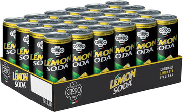 LEMON SODA (24x330ML) - Italienische Limonade mit natürlichem Quellwasser & Zitronensaft. Limonade ohne künstliche Zusätze, ideal für Alltag, Aperitif & Cocktails