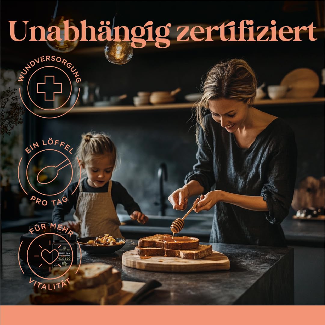 Watson & Son Manuka Honig MGO 600+ 250g | Premium Qualität aus Neuseeland