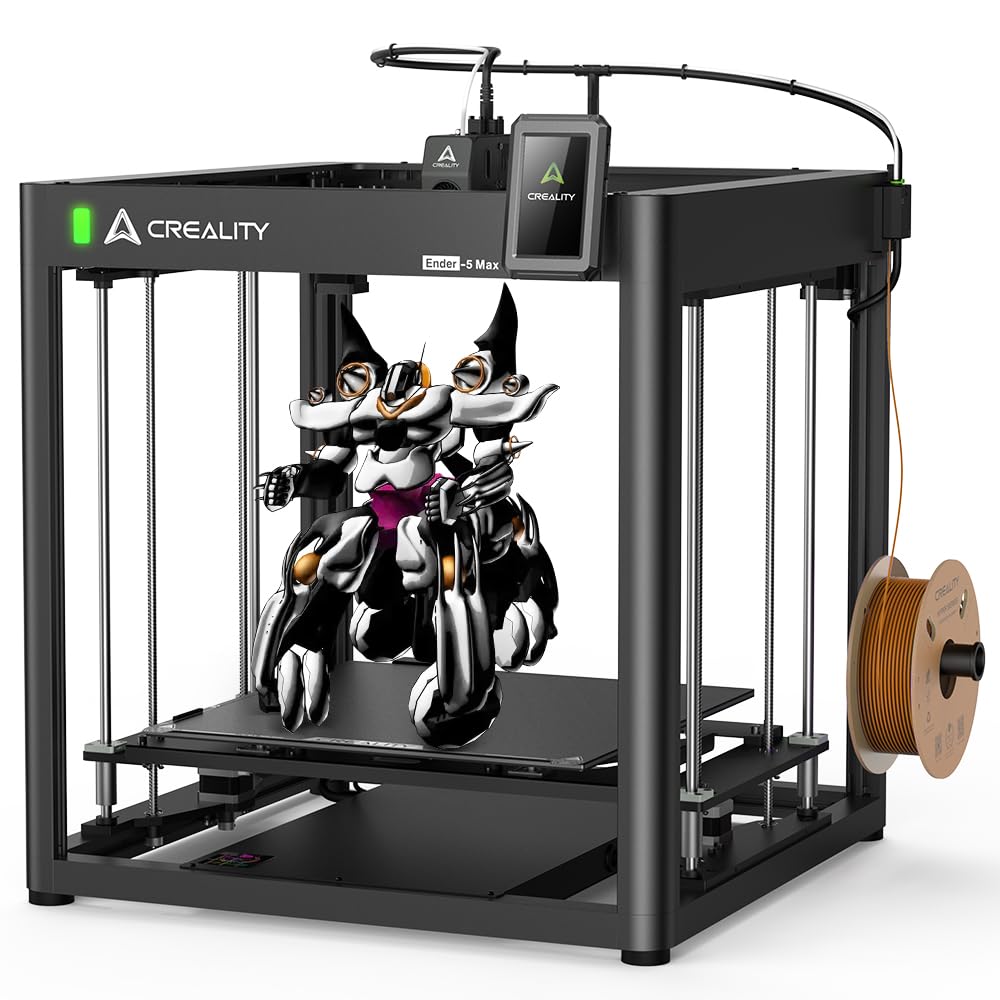 Creality K1C 3D Printer, 3D Printers with 600mm/s Fast Printing Speed, Support Carbon Fiber Filament 300℃ High-Temp Print, Auto Leveling and Clog-Free Direct Extruder 8.66x8.66x9.84 inch
