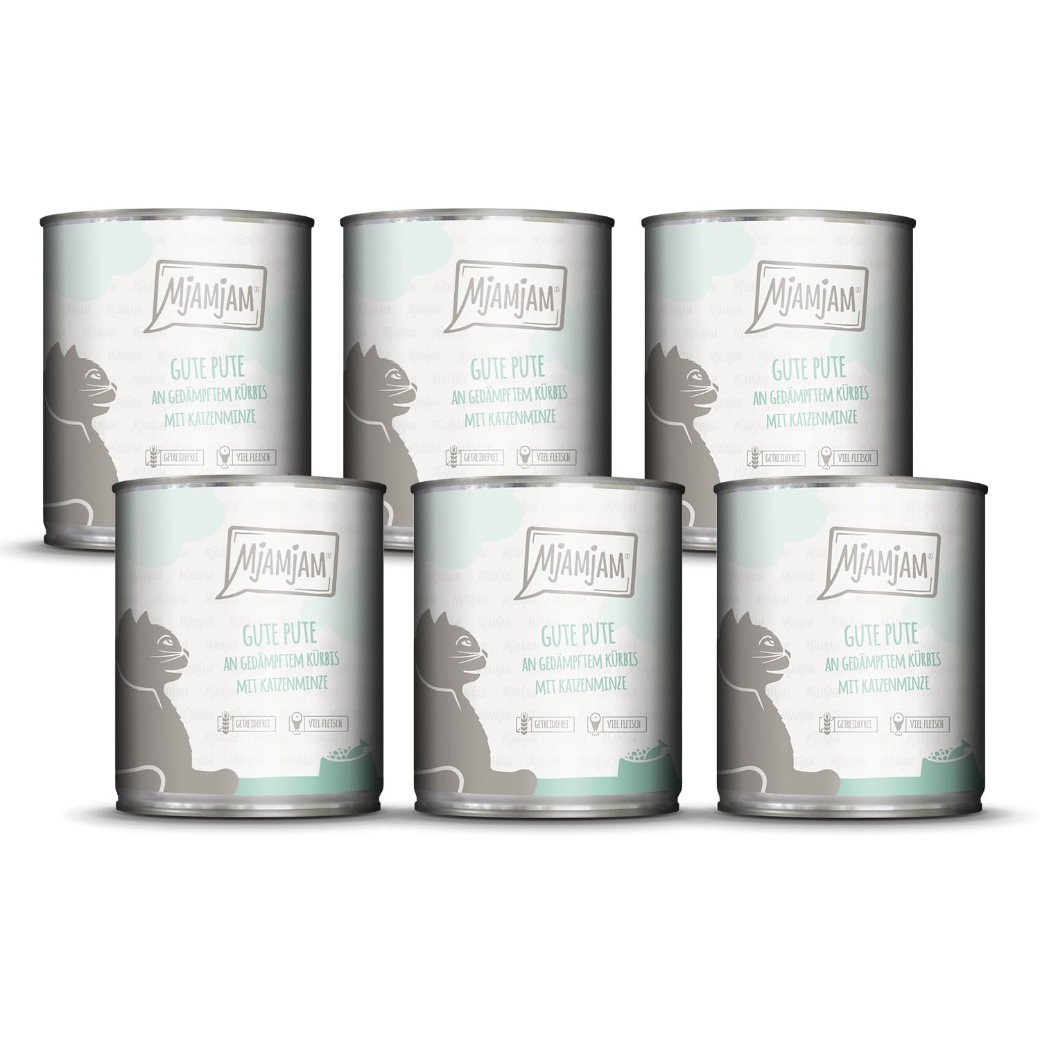 MjAMjAM - Premium Nassfutter für Katzen - saftiges Huhn an leckeren Möhrchen, 6er Pack (6 x 400 g), getreidefrei mit extra viel Fleisch