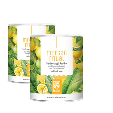 NATURTREU® Morgenritual – 150 g Getränkepulver mit Zitrone, Apfelessig & Ingwer – Mit Vitamin C – Fruchtiger Drink für deine Morgenroutine – Vegan & ohne zugesetzten Zucker