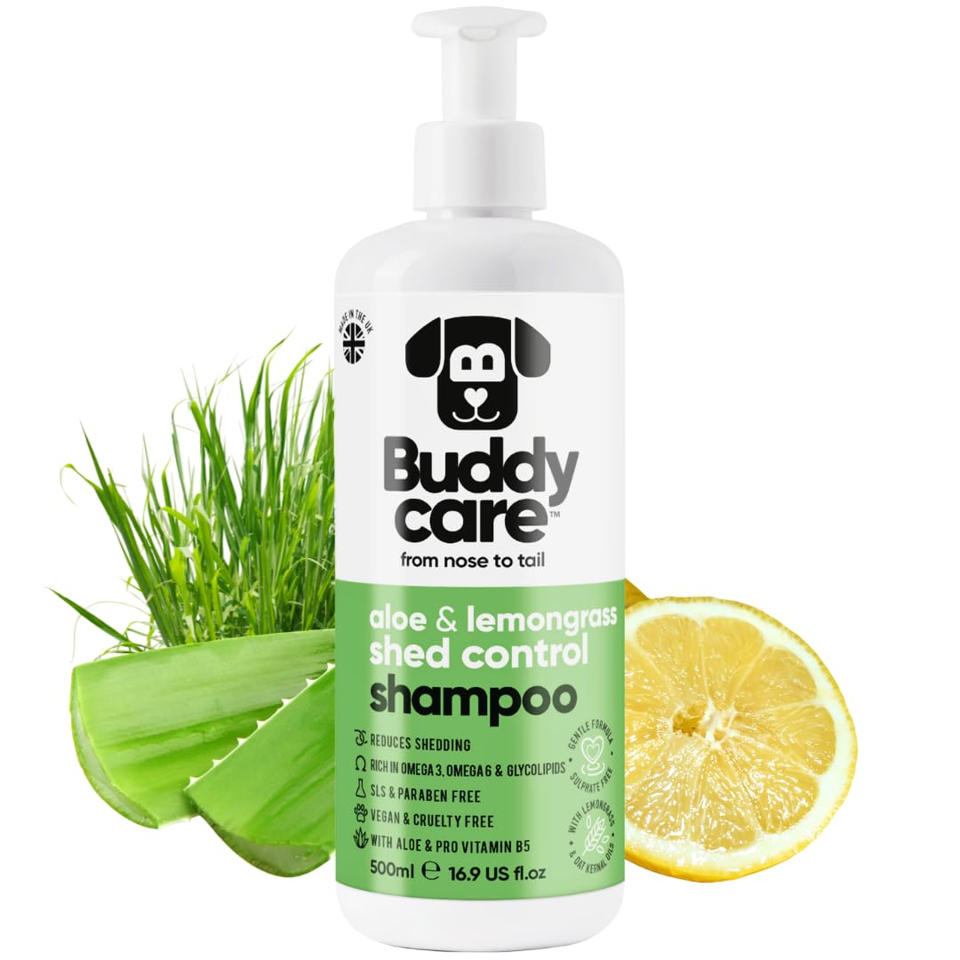 2in1 Hundeshampoo und Conditioner von Buddycare (500ml) - Praktisches Hundeshampoo langhaar und welpen Shampoo Mit Aloe Vera und Pro-Vitamin B5 Rückfettendes Shampoo Für Alle Hunderassen