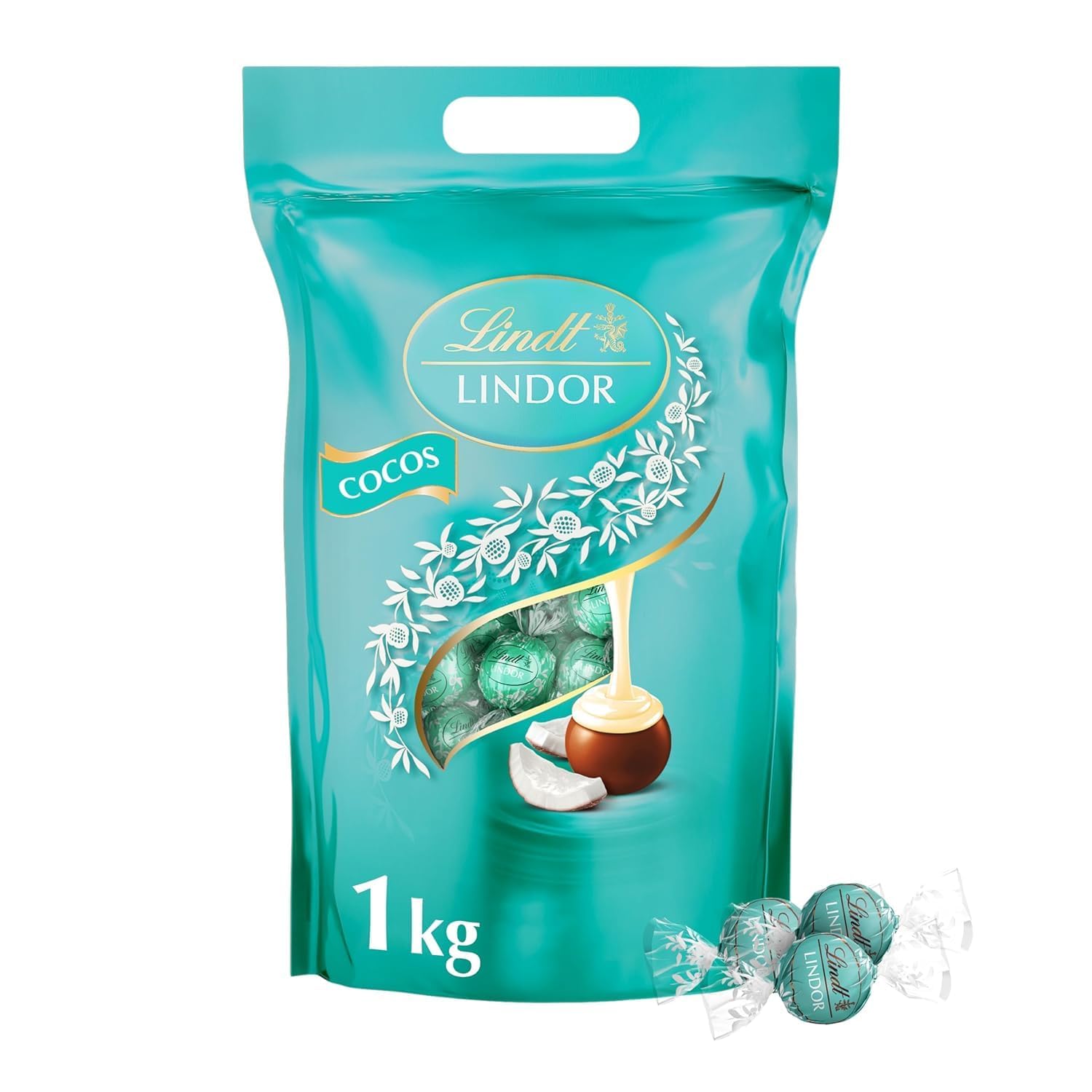 Lindt LINDOR Schokoladen Kugeln Extra Dunkel | ca. 80 Kugeln Edelbitterschokolade feinherb | dunkle Schokolade mit 70% Kakao | Großpackung, Pralinen-Geschenk | 1kg (1er Pack)