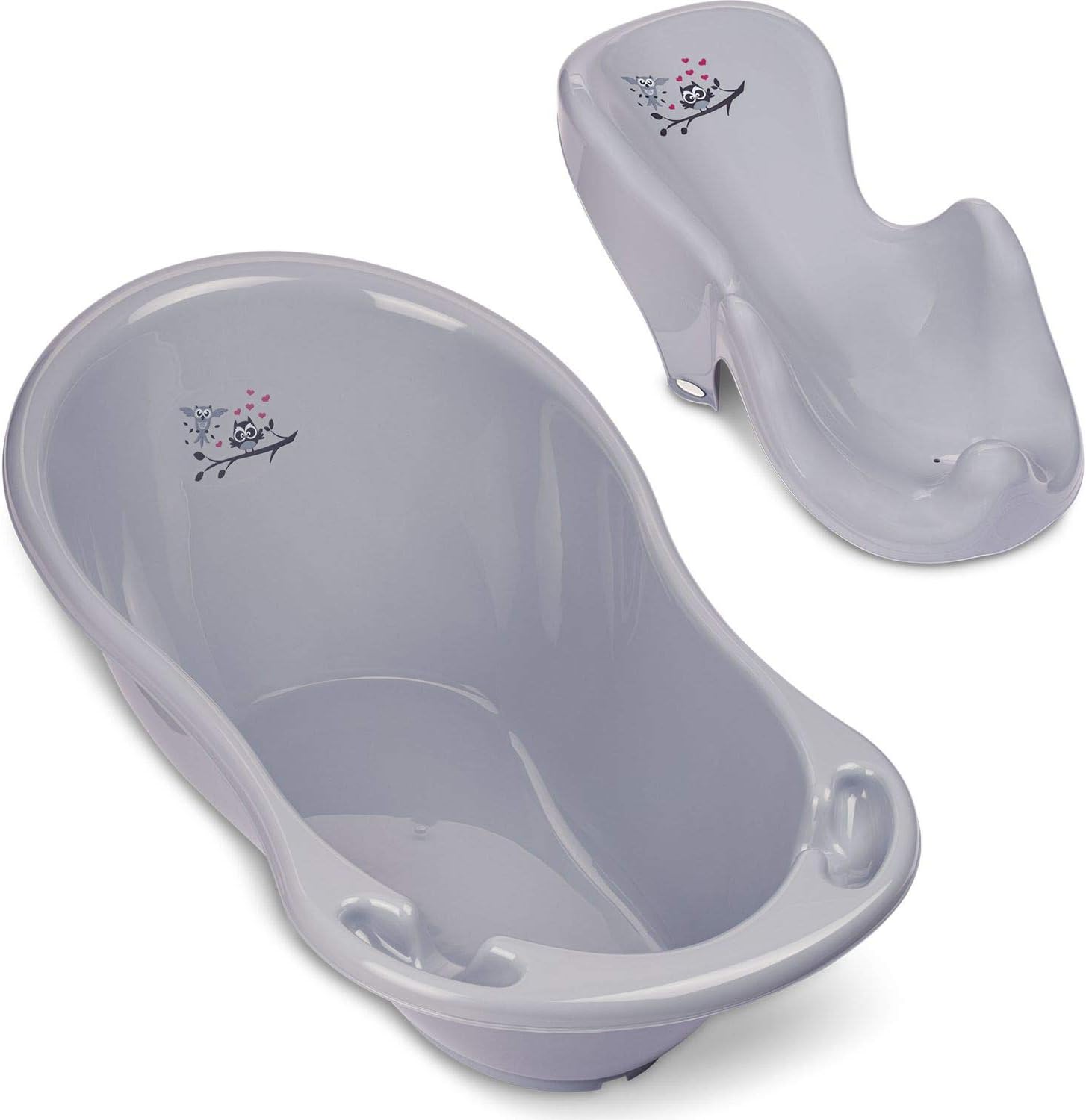 Baby Badewanne mit Gestell 4 Set TÜV Rheinland zertifiziert! Babybadewannen + Baby Badewannensitz +Abfluss + Gestell - Babywanne mit Ständer! Baby Pflegeset für Neugeborene.