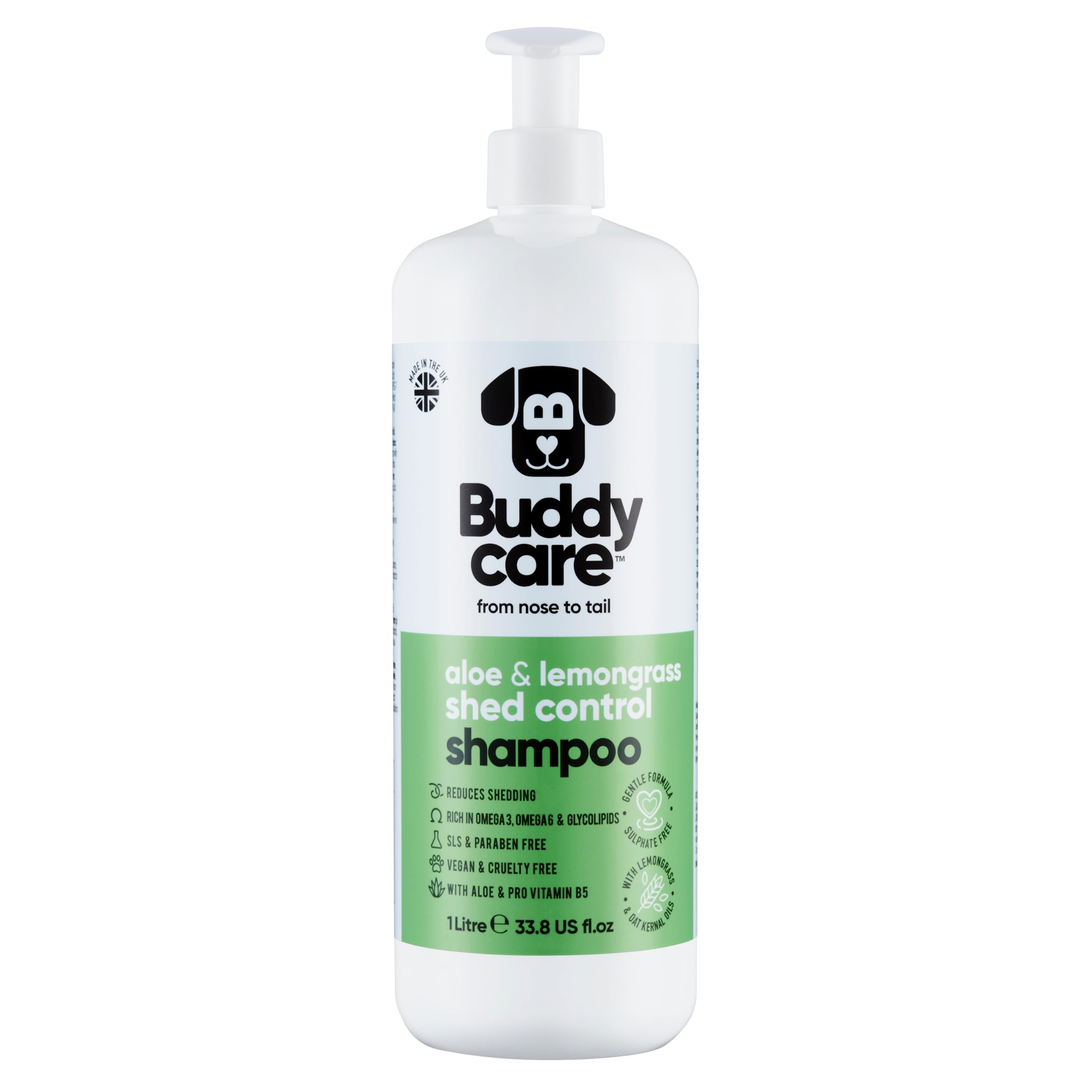 2in1 Hundeshampoo und Conditioner von Buddycare (500ml) - Praktisches Hundeshampoo langhaar und welpen Shampoo Mit Aloe Vera und Pro-Vitamin B5 Rückfettendes Shampoo Für Alle Hunderassen