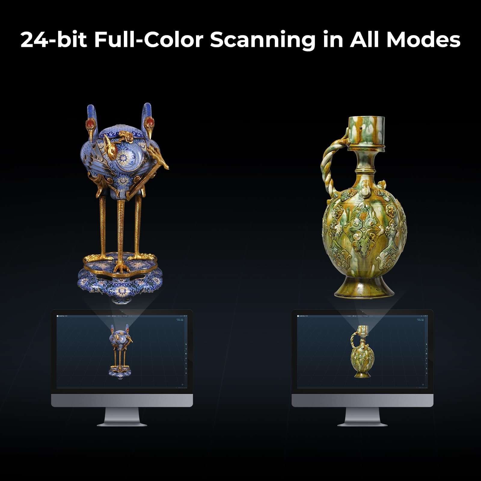 Creality 3D Scanner Sermoon S1 and Scan Bridge Wireless Scanning | 0.02mm High-Precision 34+7+1 Blue Laser & Structured Light | Up to 4.6M Measurements/s | Color Texture Mapping | Indoor & Outdoor Use