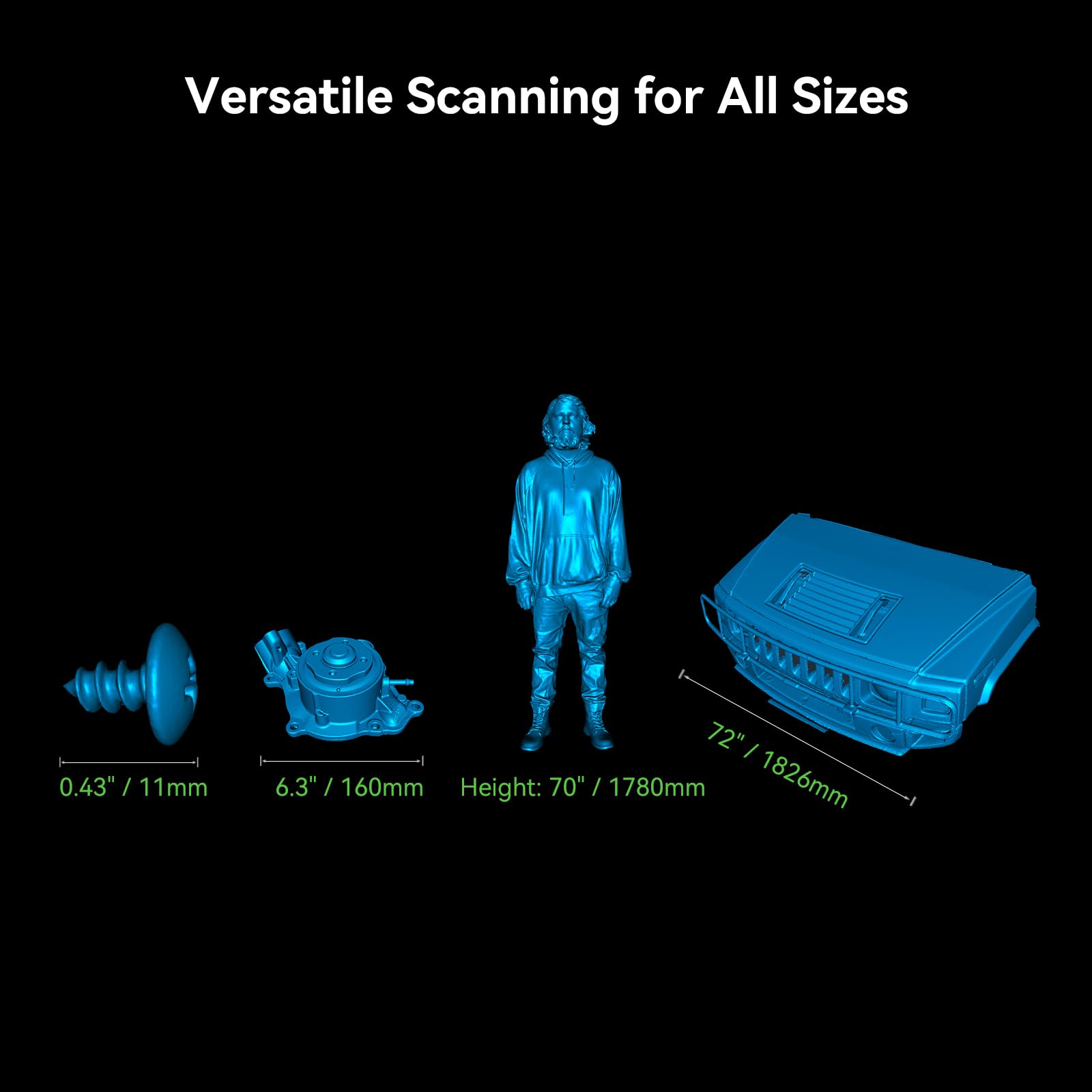 3D Scanner Creality Ferret Pro 0.1mm Accuracy Handheld Scanner with Wireless Scanning Anti-Shake Tracking Fast Full-Color Scan for iOS/Android Phone PC Win 10/11