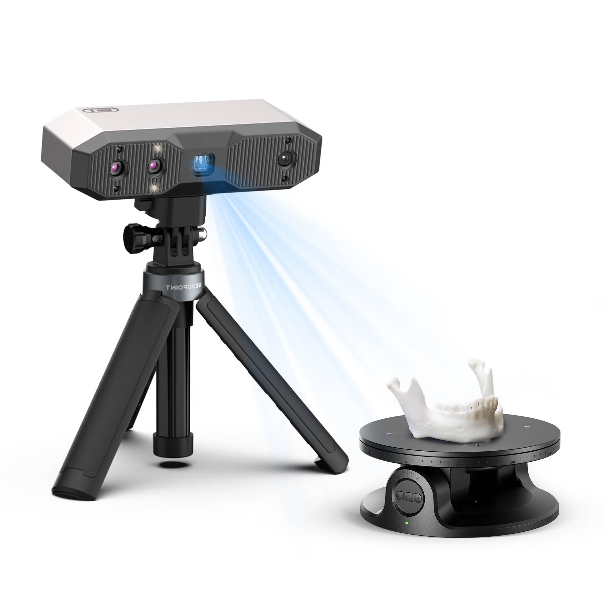 Revopoint MINI 2 3D Scanner for 3D Printing Handheld, Up to 0.02mm Precision, Industrial Blue Light, Full Color Model Scanning for Small Objects, Compatible with Win/Android/iOS/macOS, Standard
