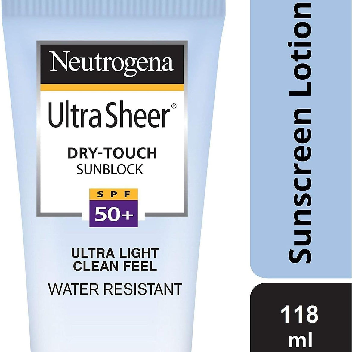 Neutrogena Ultra Sheer Sunscreen SPF 50+ | Broad Spectrum UVA/UVB | Blue light protect | No White Cast | Water resistant Ultra light & Non sticky | Oily, Dry & Sensitive Skin | 30 g (Pack of 1)