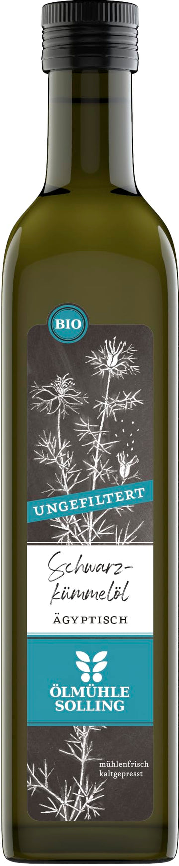 Ölmühle Solling Schwarzkümmelöl - UNGEFILTERT - kaltgepresst – 500ml - BIO