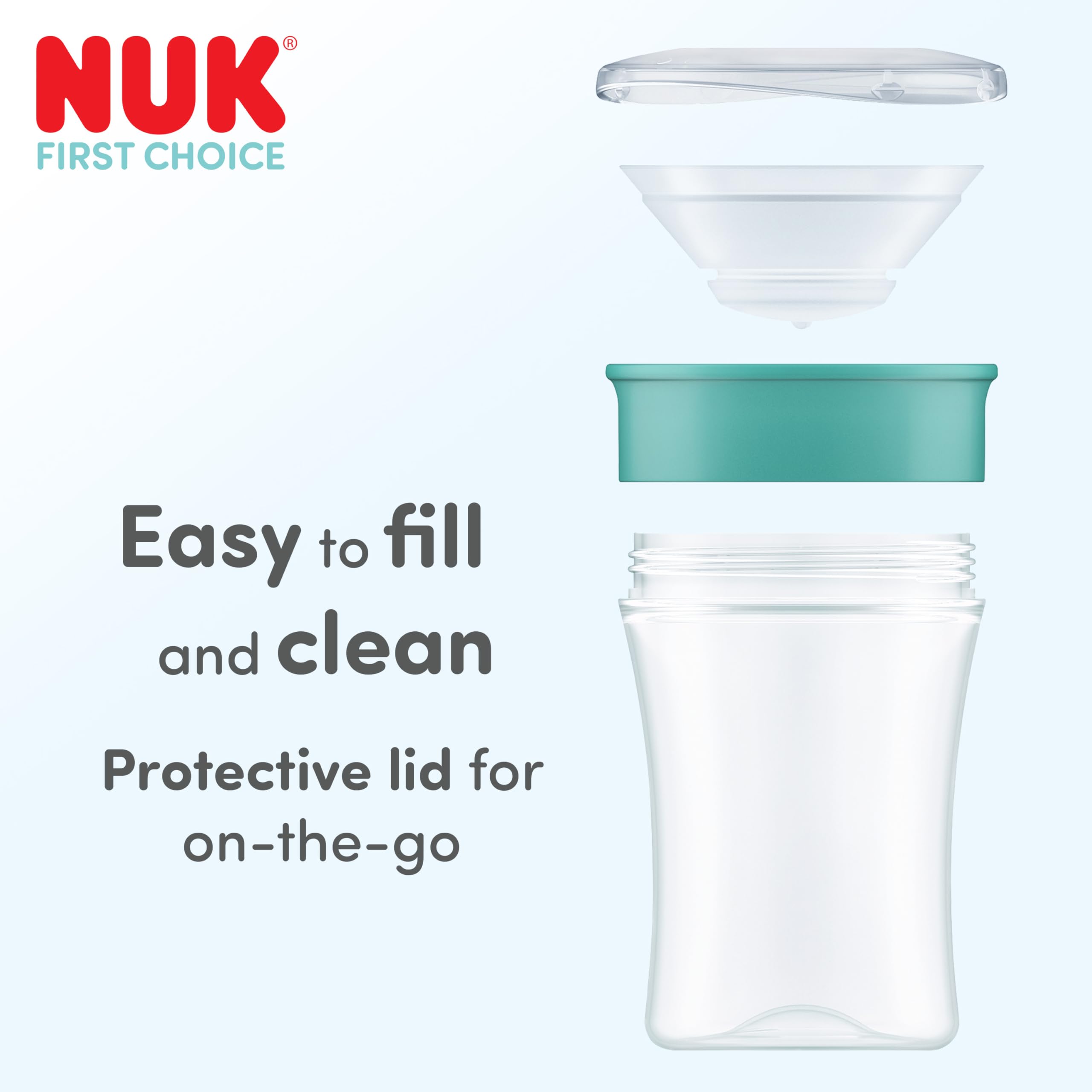 NUK Magic Cup Trinklernbecher | 8+ Monate | 230 ml | auslaufsicherer 360°-Trinkrand | BPA-frei | blauer Igel