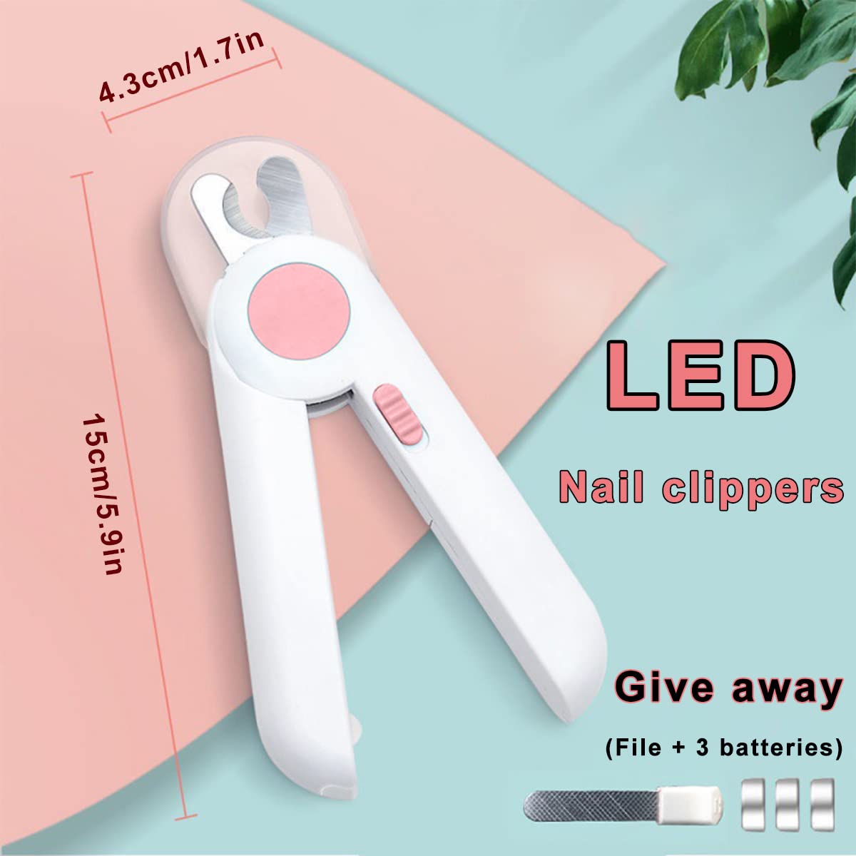 EPROICKS Nagelknipser mit Led-Licht für Hunde Katzen, Krallenschere für Katzen Hunde, mit Nagelfeile und Spritzfest Schutzvorrichtung, für Mittlere und Kleine Haustiere Krallenpflege