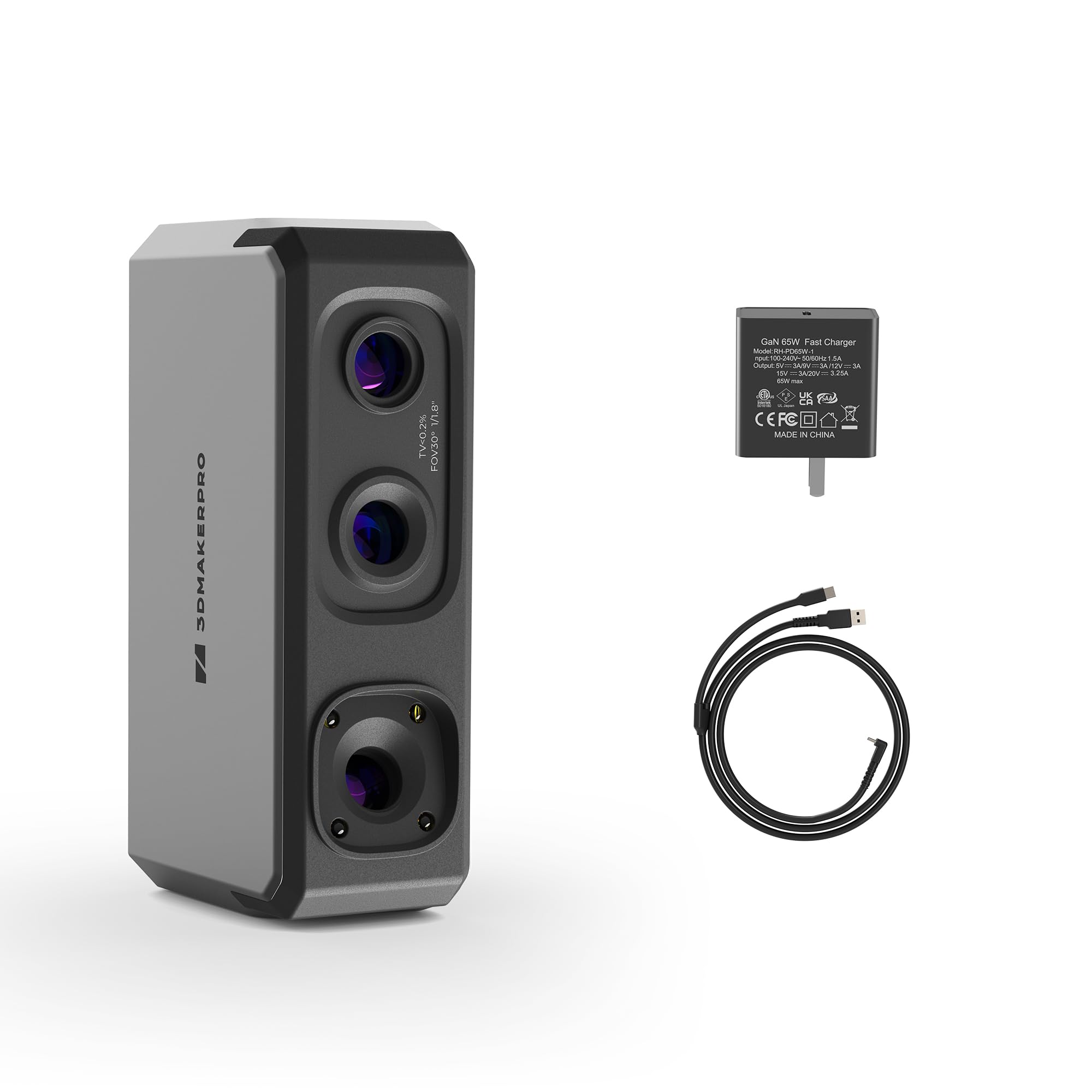 3DMakerpro 3D Scanner Seal Lite, Small-Format 3D Scanners for Printing, Blue Led Light Source, Up to 0.02mm Accuracy, Mono Texture Scanning