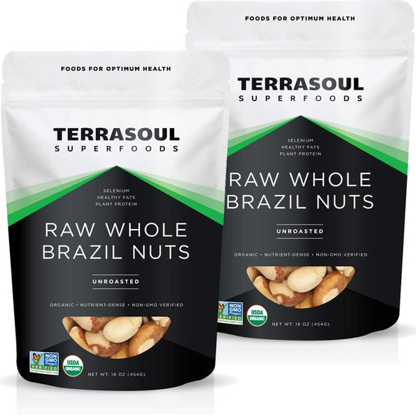 Terrasoul Superfoods Organic Brazil Nuts, 1 Lb - Raw | Unsalted | Rich in Selenium