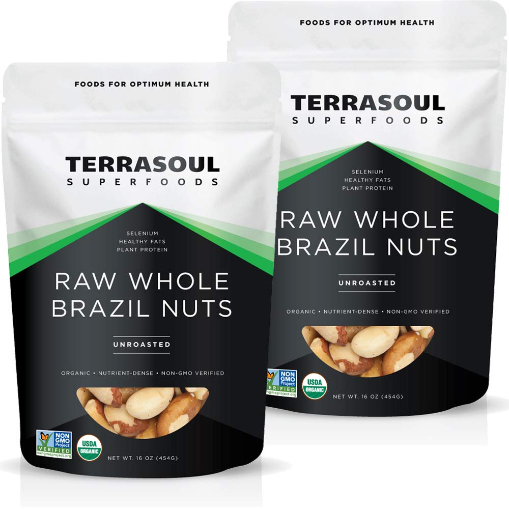 Terrasoul Superfoods Organic Brazil Nuts, 1 Lb - Raw | Unsalted | Rich in Selenium