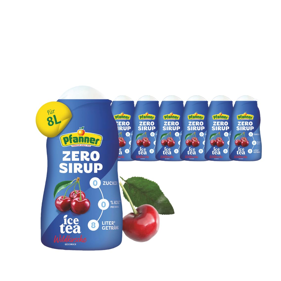 Pfanner Zero Sirup Ice Tea Pfirsich (1 x 57 ml) – Zuckerfreier Getränkesirup für 8 L Eistee – kalorienfrei & ohne Zucker – Pfanner Eistee Geschmack