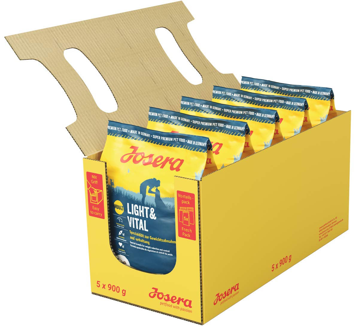 JOSERA Adult Light & Vital Huhn (1 x 12,5 kg) | Premium Trockenfutter für ausgewachsene Hunde | mit Erbse | wenig Fett & viel Protein zur Gewichtskontrolle | leicht verdaulich | weizenfrei |1er Pack