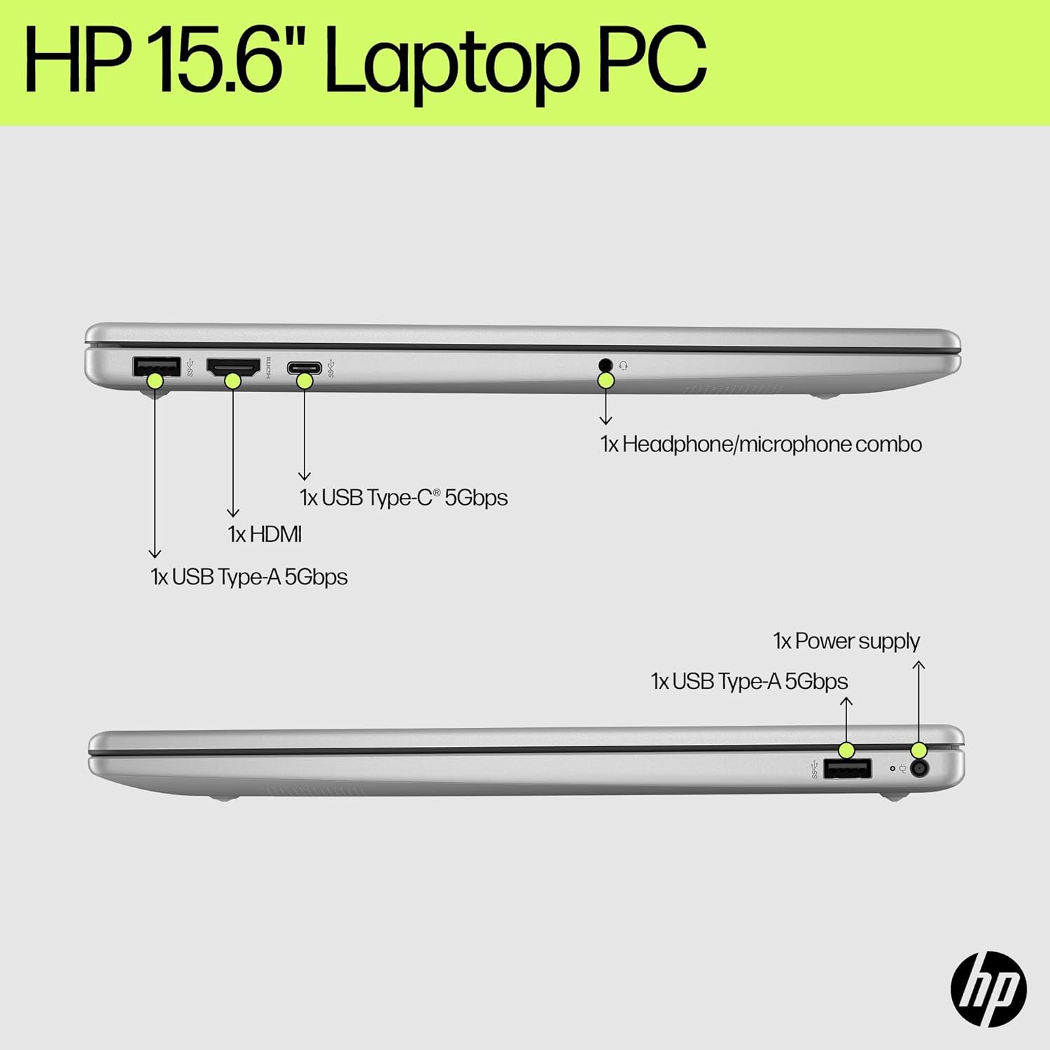 HP 15.6" FHD Laptop 2026 Edition with Copilot AI, 8GB RAM, 256GB SSD, Intel Processor, Long Battery Life, Lightweight 3.64 lbs, Microsoft 365, Windows 11 for Students & Office