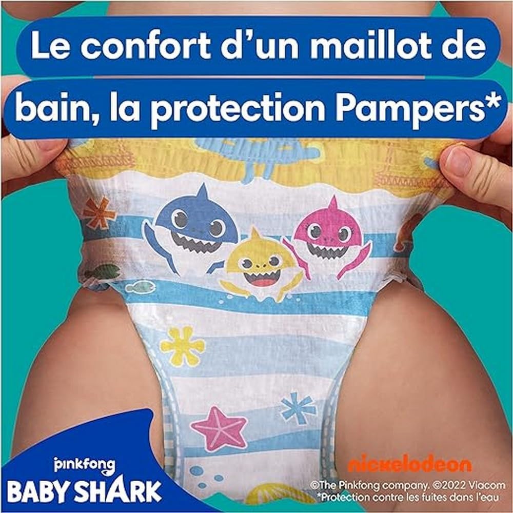 Pampers Splashers Baby Shark Limited Edition 4-5, 11, 9kg-15kg, Einweg-Schwimmwindeln, für sicheren Schutz im Wasser