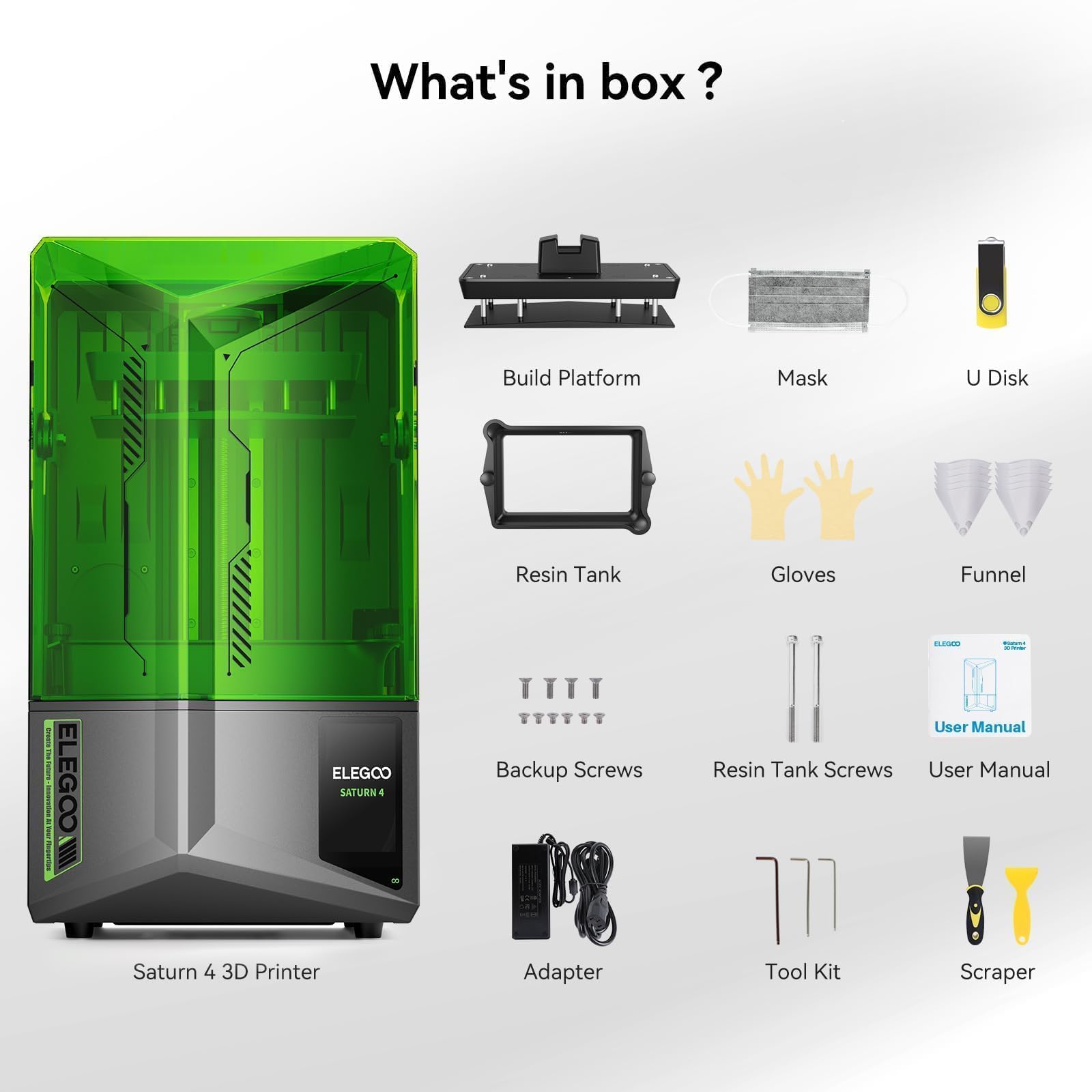 ELEGOO Saturn 4 Ultra 16K Resin 3D Printer, 10" 16K Mono LCD Resin Printer with Smart Mechanical Sensor, Heated Resin Tank, Auto-Leveling, 150mm/h Fast Printing, Print Size 8.33 × 4.66 × 8.66 Inch