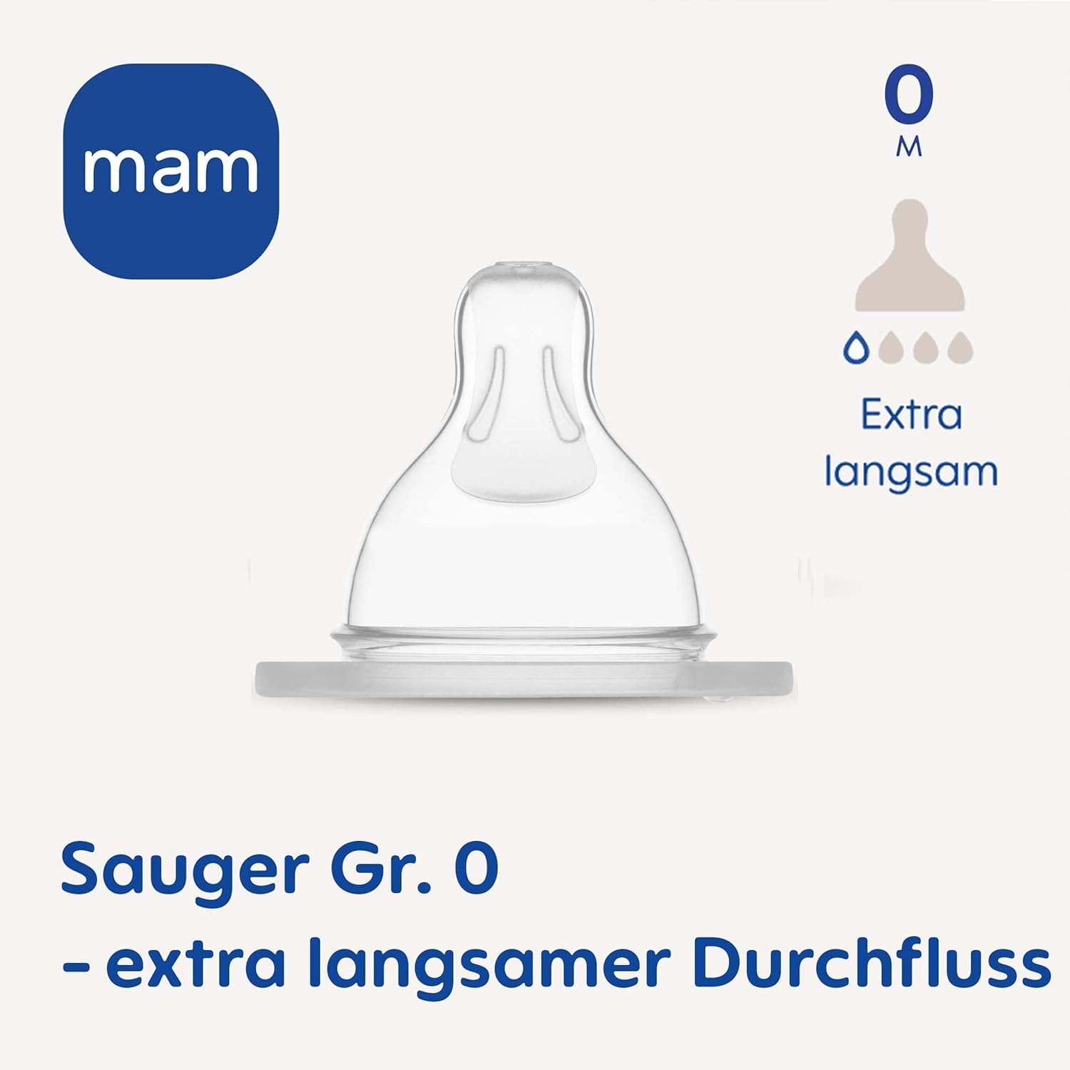 MAM Sauger Größe 1 im Doppelpack, Flaschensauger (Durchflussrate langsam), weicher Trinksauger passend für Flaschen/Trainer, ab der Geburt