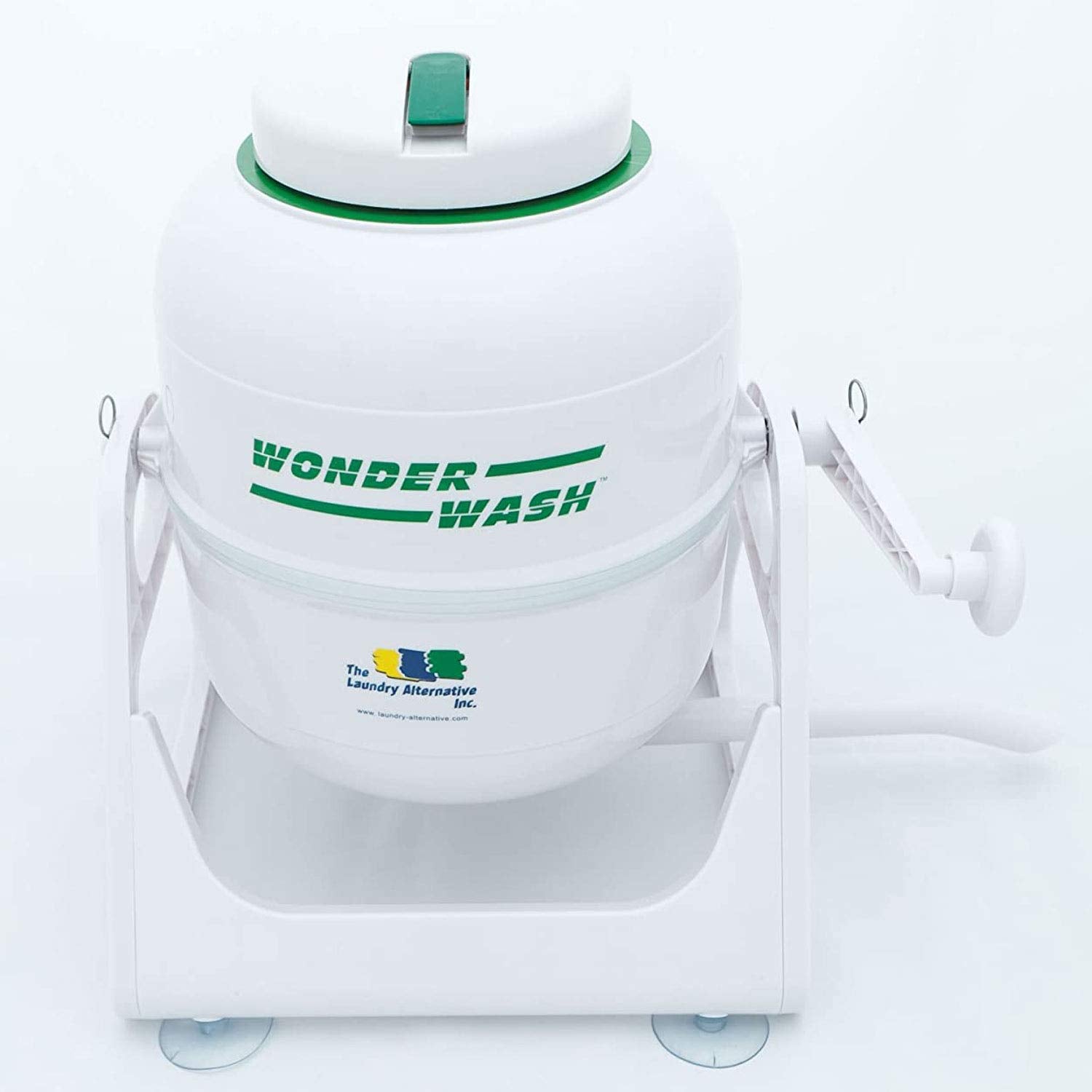 WonderWash Portable Washing Machine for Apartment & Tiny Spaces - Manual Hand Clothes Washer with Retro Design - Clean Laundry Anywhere with Our Countertop, Non-Electric, Small Washer (Transparent)