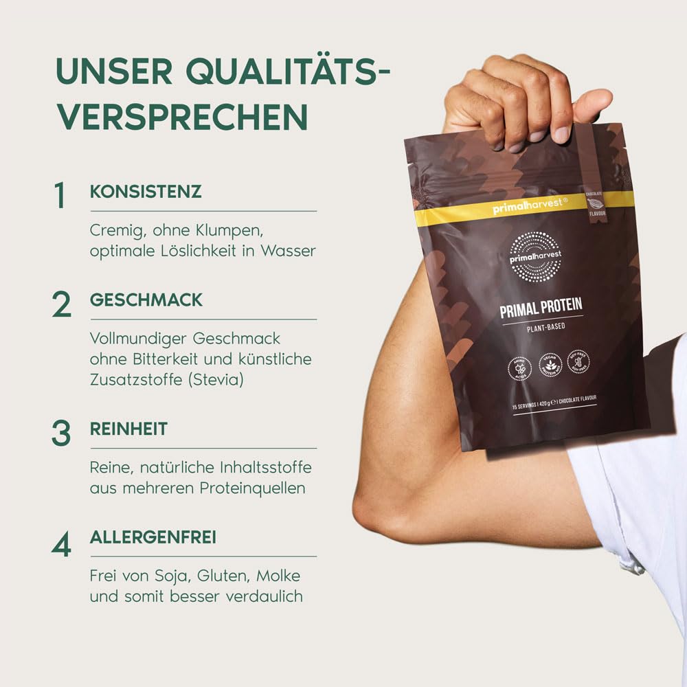 Primal Harvest Primal Protein – Veganes Proteinpulver aus Fava-Bohnen, Kichererbsen & Reis – 20 g Protein pro Portion (1 Pack (15 Servings))