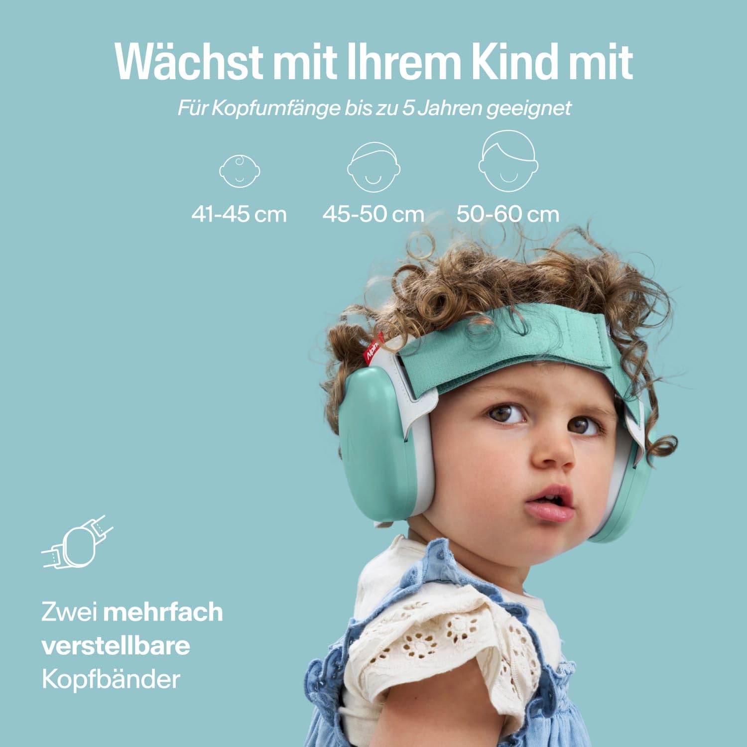 Alpine Muffy Baby Classic - Gehörschutz für Babys - Verstellbares ANTI-SLIP-Kopfband bis 48 Monate - In Deutschland auf Sicherheit getestet - Lärmschutz Kopfhörer verhindert Gehörschäden, Schwarz
