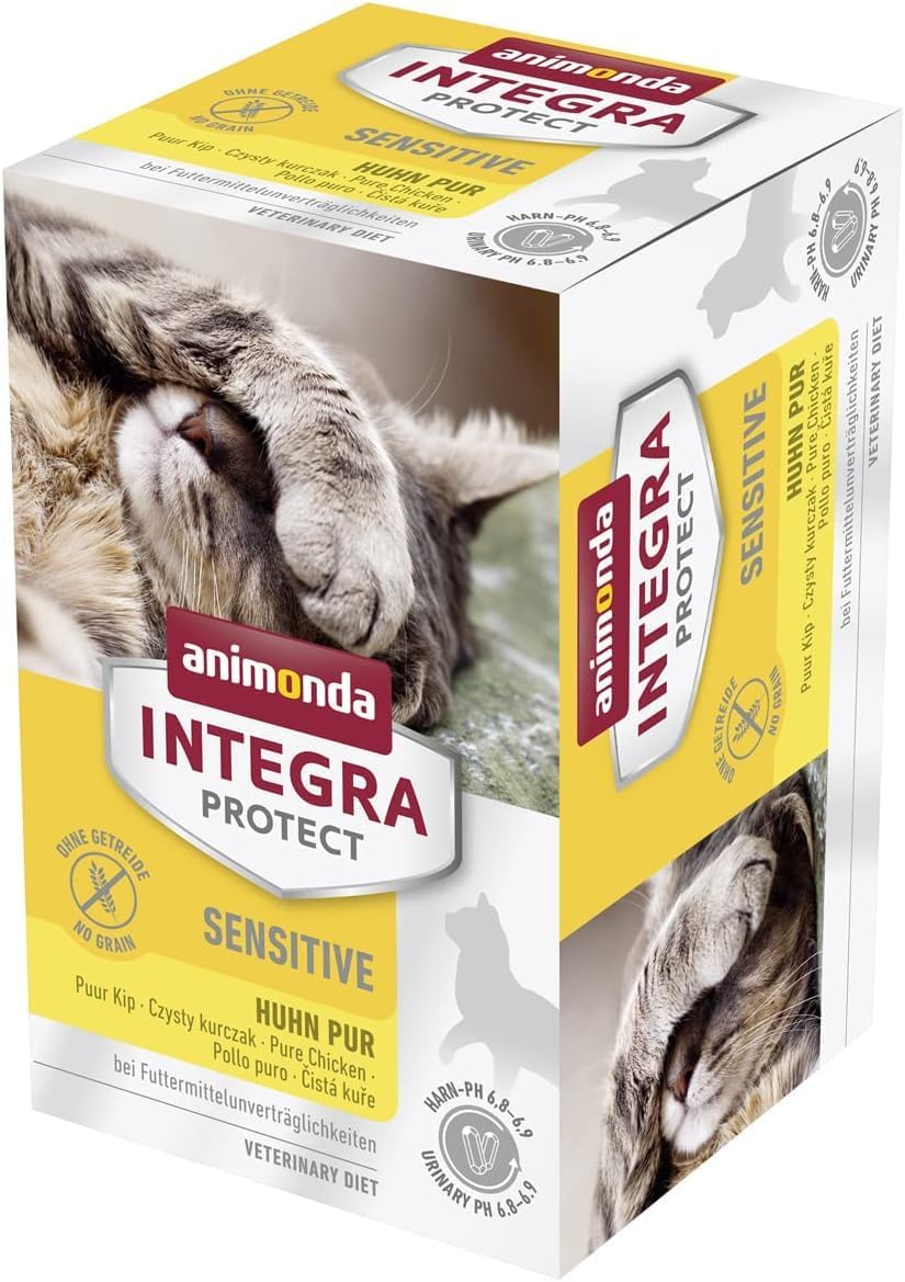 animonda INTEGRA PROTECT Sensitive Huhn Pur (16 x 100 g), Katzen Diätfutter bei Futtermittelallergie, sensitives Katzenfutter für allergische Katzen, Katzennassfutter ohne Getreide