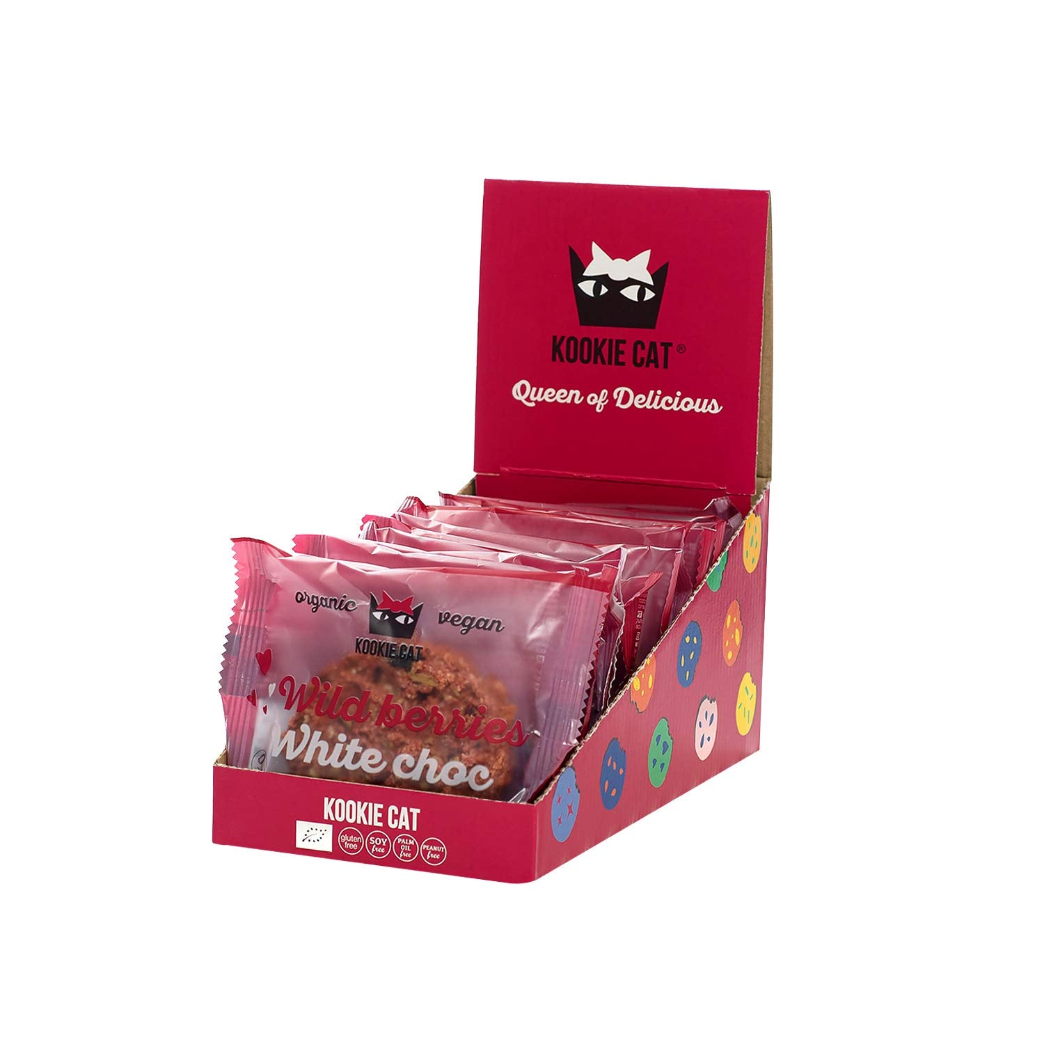 Kookie Cat Vanille Schokochip - Vegane Cookies Einzeln Verpackt, Glutenfrei, Sojafrei, Bio, Cashew & Hafer - 12 X 50g Multipack