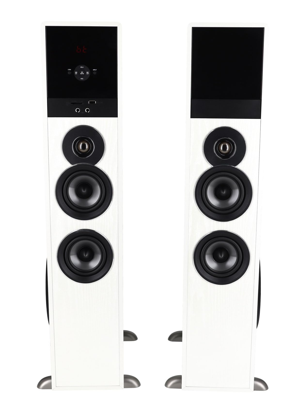 Rockville TM80D Powered Home Theater Tower Speaker System, Dark Wood, 800W, 8" Subwoofers, Bluetooth, USB/SD Playback, FM Radio, Remote Control, Karaoke Ready, Perfect for Home Entertainment