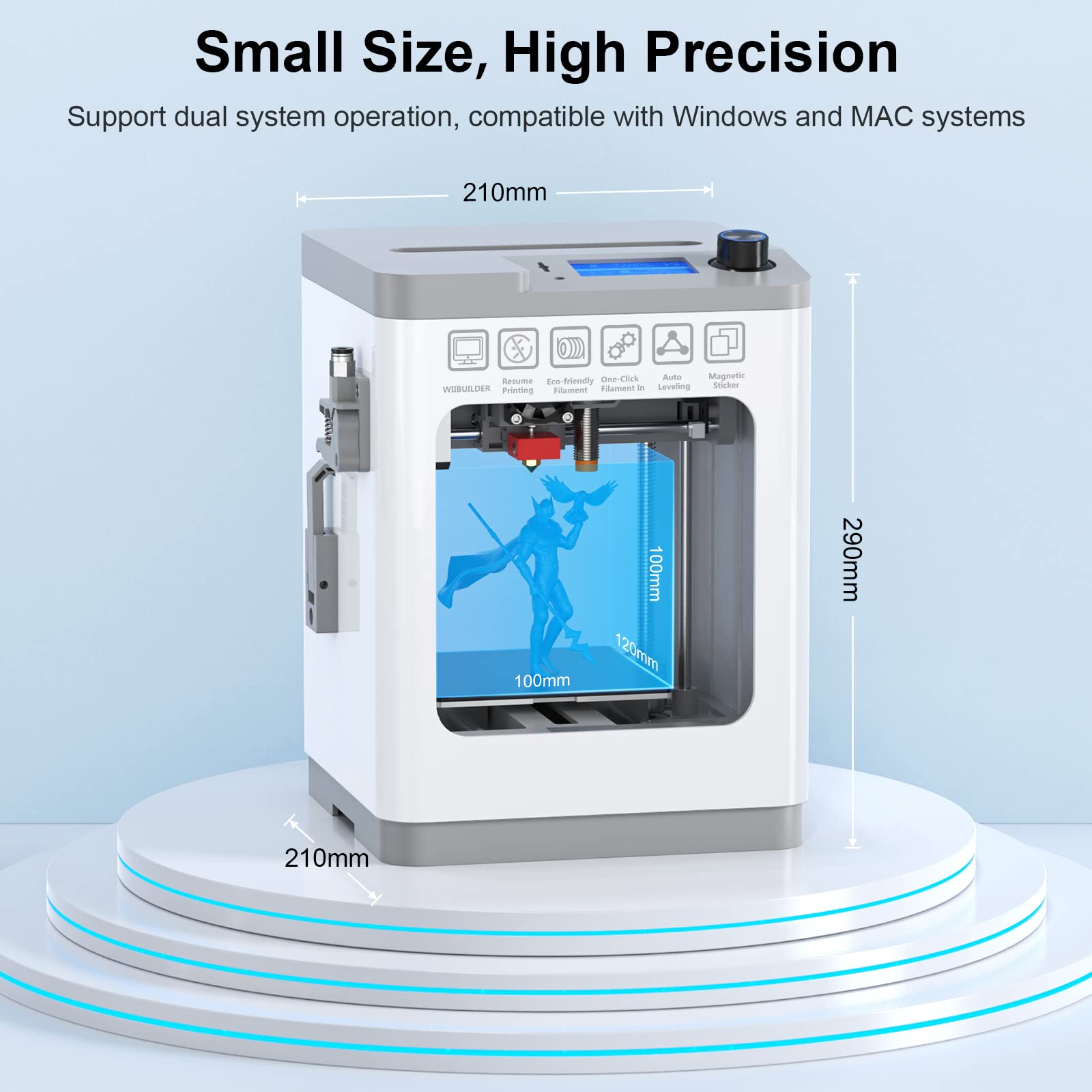 Entina Tina2C 3D Printer for Kids & Beginners, Fully Assembled Starter Mini 3D Printer, Start in 8 Mins, App & WiFi Control, Auto Leveling, 3000+ Model Library, 20+ Creative DIY Modules for STEM, Home