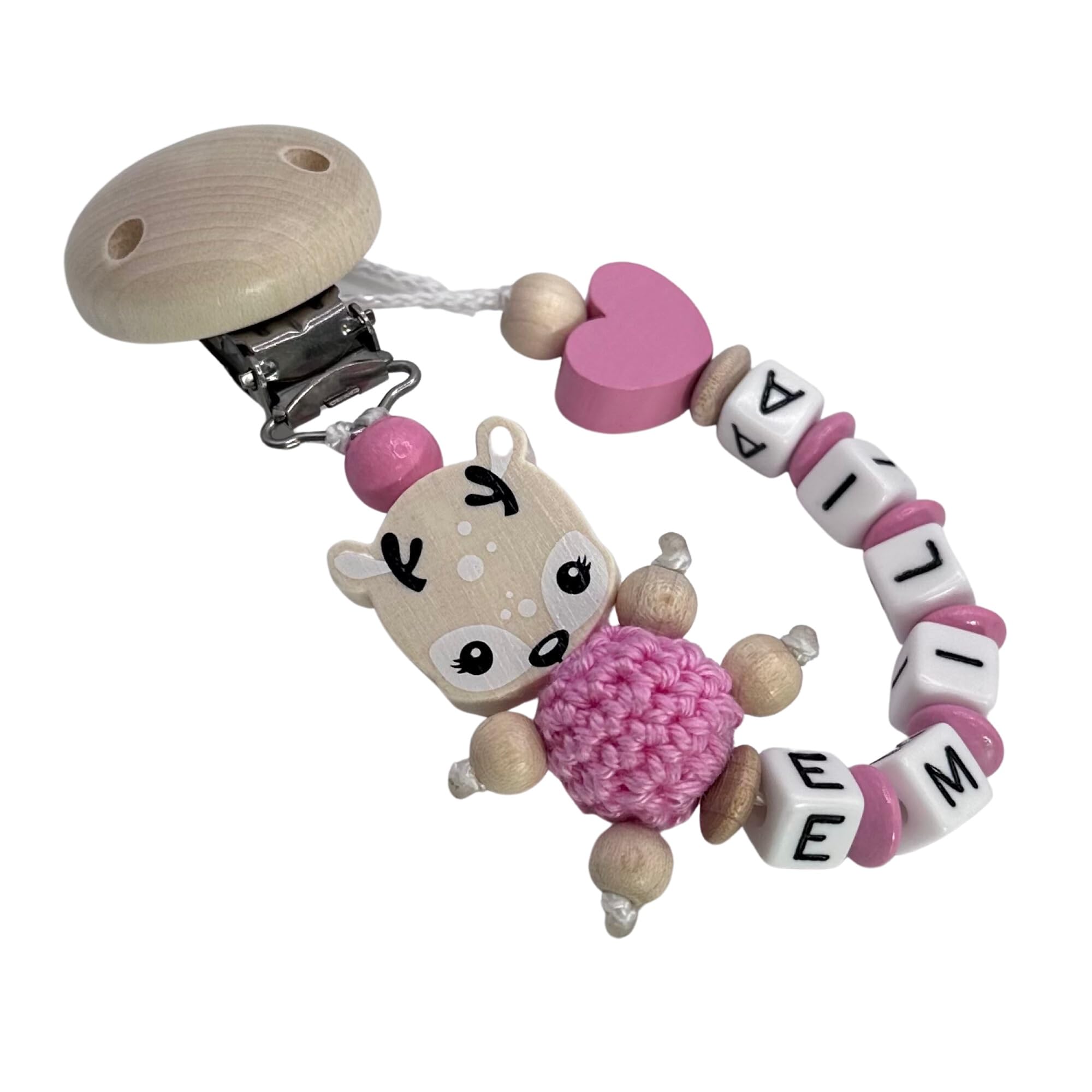 Schnullerband mit Namen für Mädchen & Jungen personalisierte Baby Geschenke (Blau)