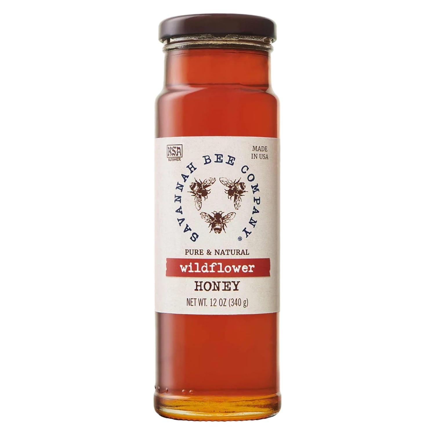 Savannah Bee Company Hot Honey Gluten Free and 100% Pure Honey Infused with Sweet Wildflower- Heat from Wildflower and Habanero Peppers 12 oz Squeeze Bottle