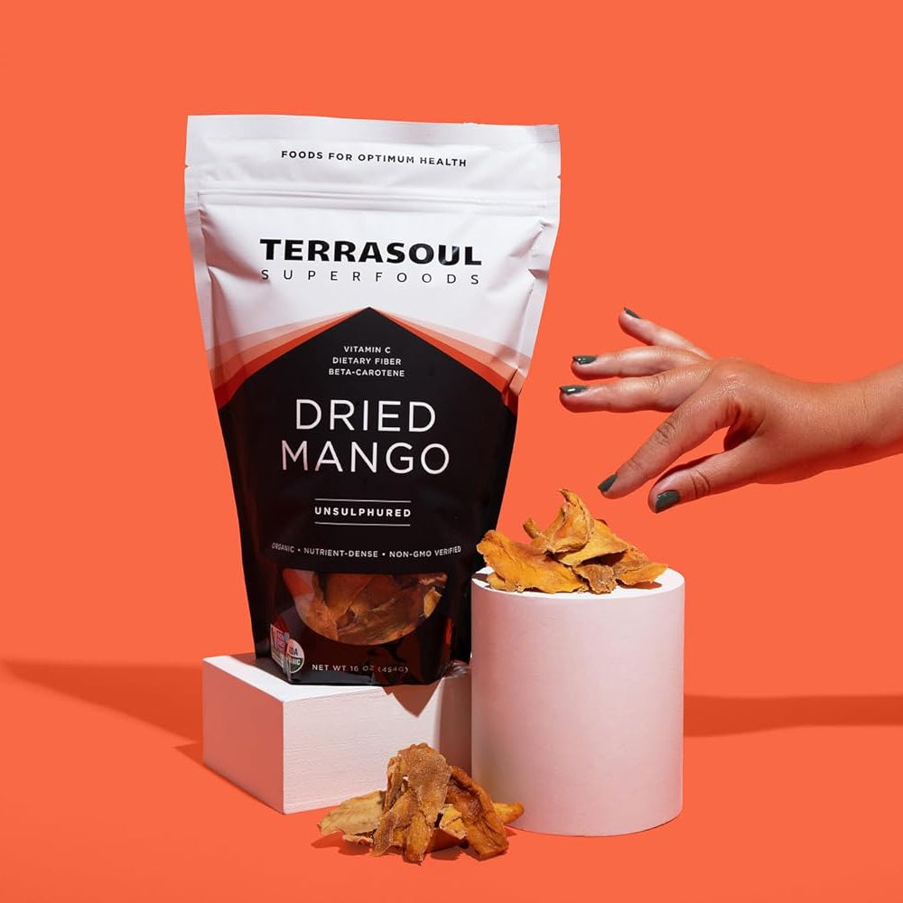 Terrasoul Superfoods Organic Dried Mango Slices, 16 Oz - Naturally Sweet & Tart | No-Added Sugar | Healthy Prebiotic
