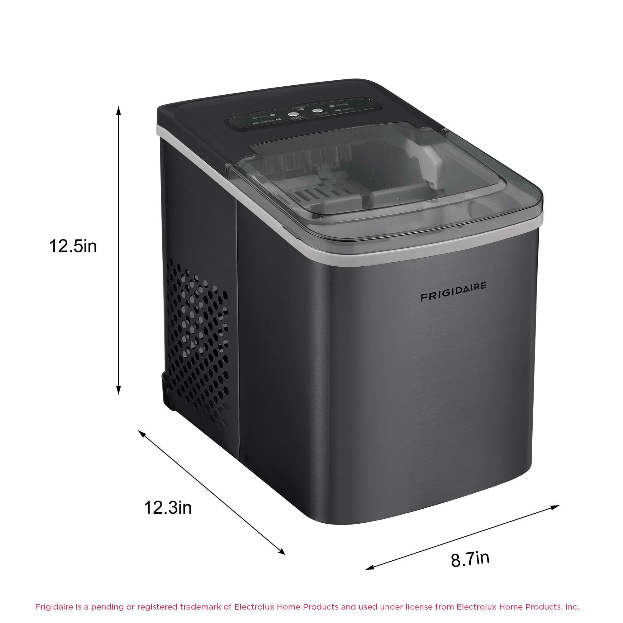 Frigidaire 26 Lbs per Day Portable Compact Maker, Ice Making Machine, Stainless, Medium